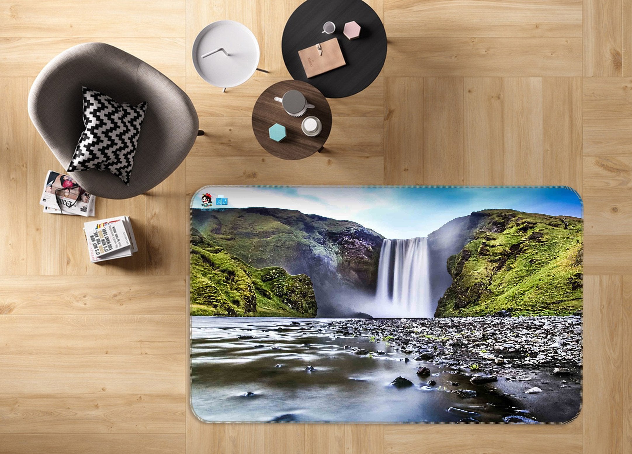 3D Waterfall 233 Non Slip Rug Mat Mat AJ Creativity Home 