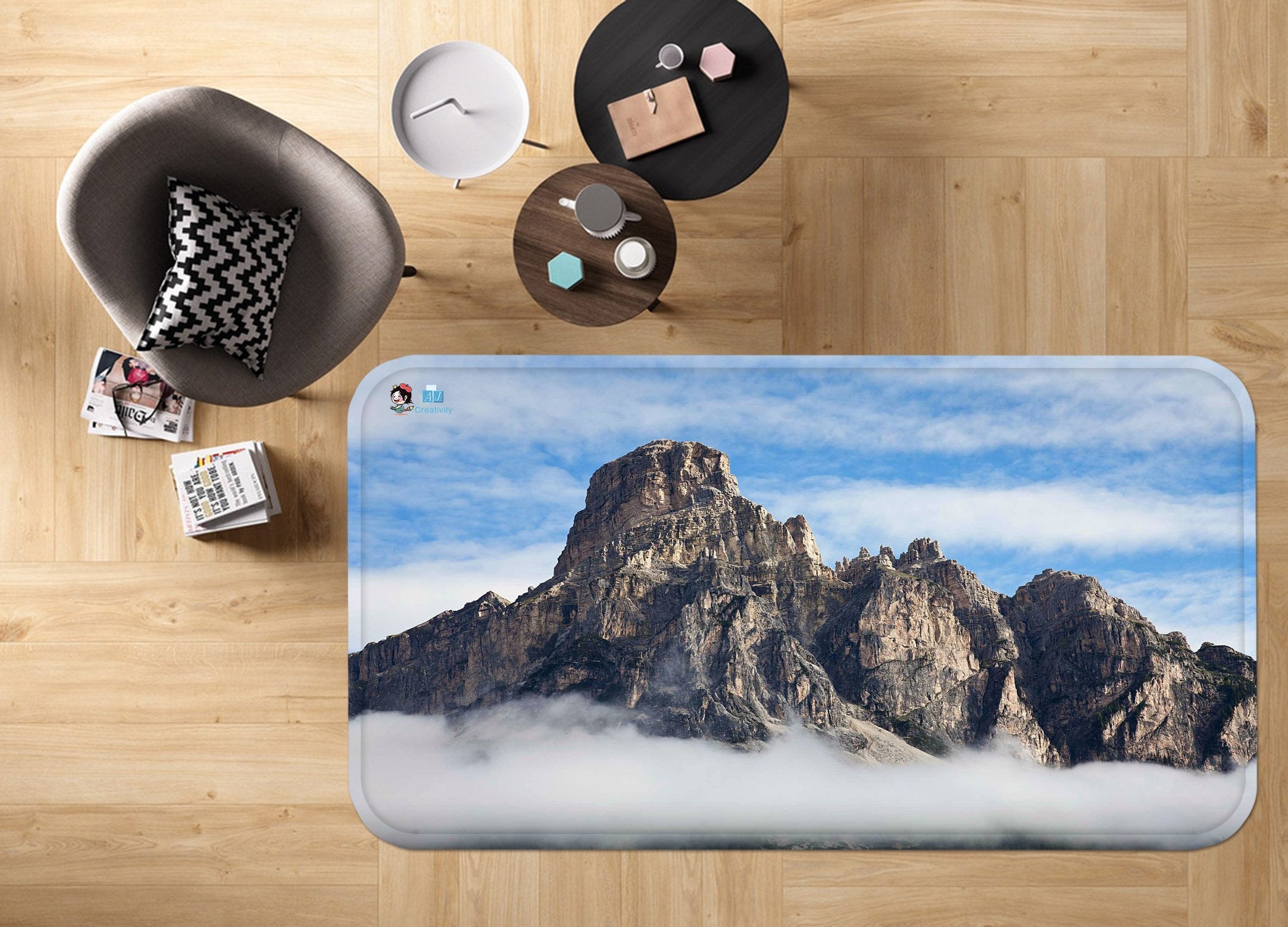 3D Bare Mountains 123 Non Slip Rug Mat Mat AJ Creativity Home 