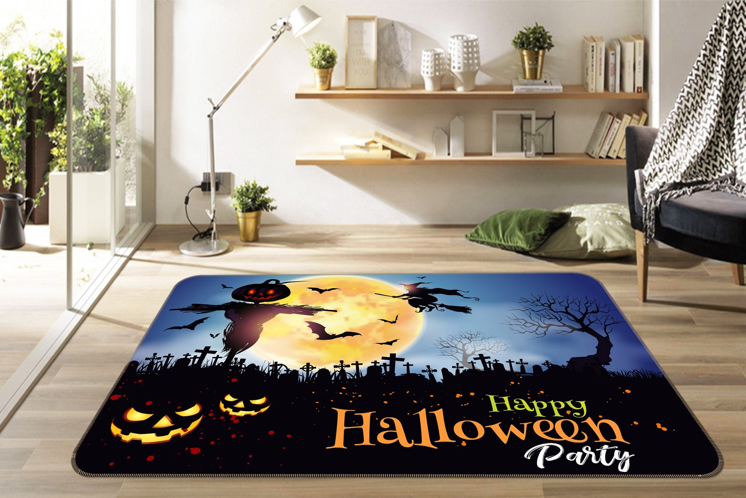 3D Scarecrow Moon 206 Halloween Non Slip Rug Mat Mat AJ Creativity Home 