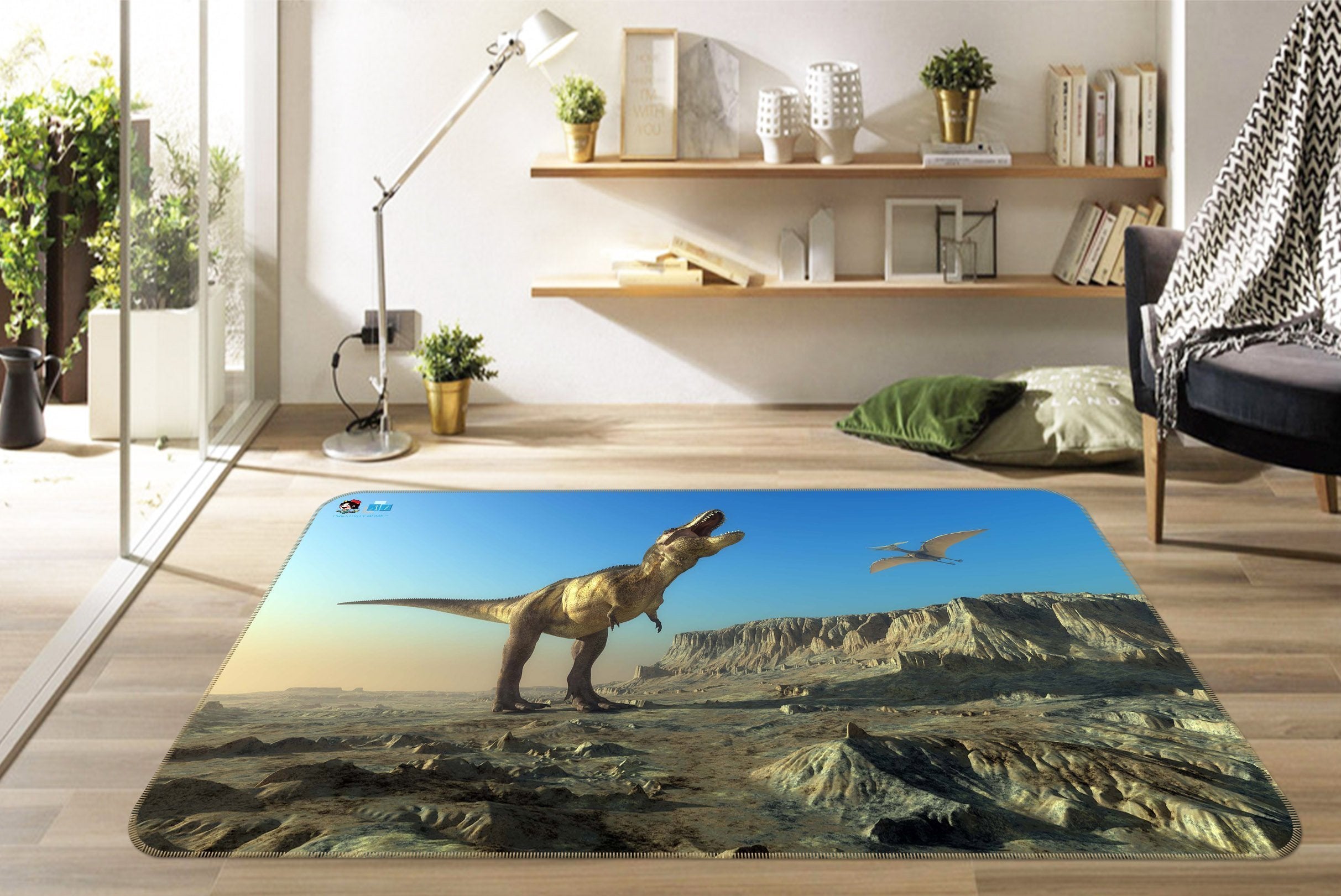 3D Howling Dinosaur 247 Non Slip Rug Mat Mat AJ Creativity Home 