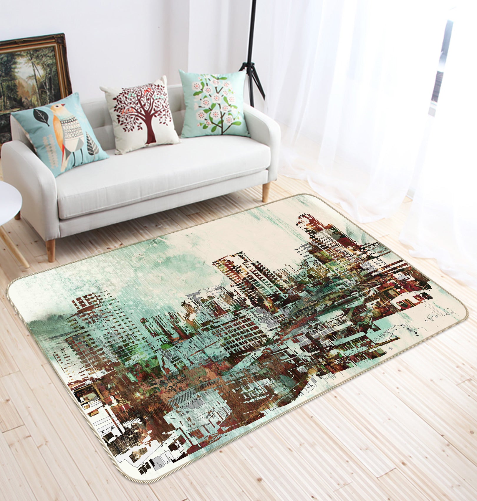 3D Graffiti City 1024 Non Slip Rug Mat