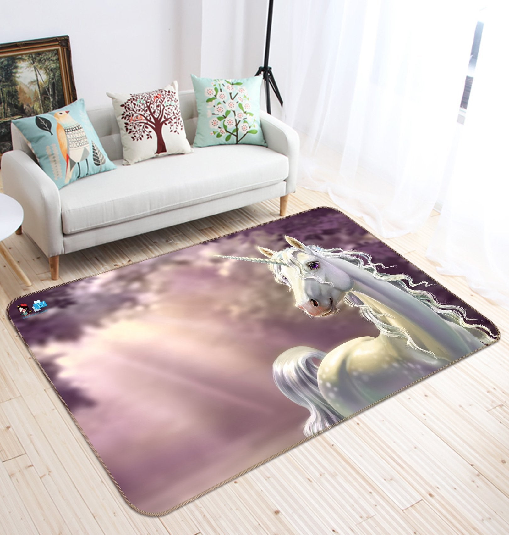 3D Beautiful Unicorn 126 Non Slip Rug Mat Mat AJ Creativity Home 