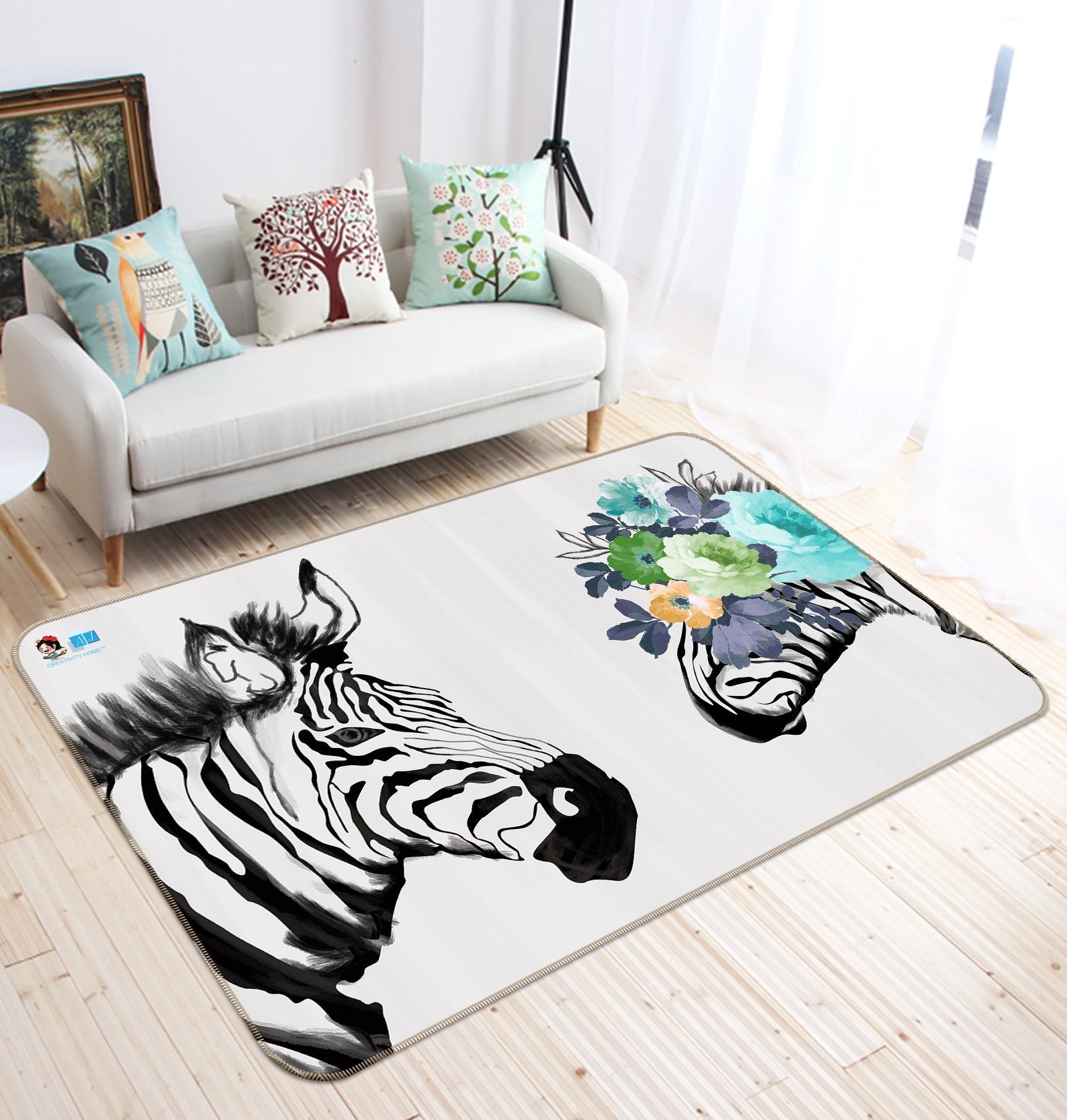 3D Zebra Vision 598 Non Slip Rug Mat Mat AJ Creativity Home 