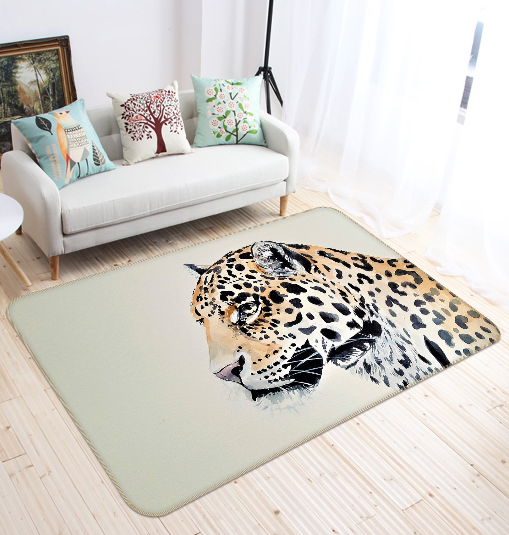 3D Leopard Head 608 Animal Non Slip Rug Mat Mat AJ Creativity Home 