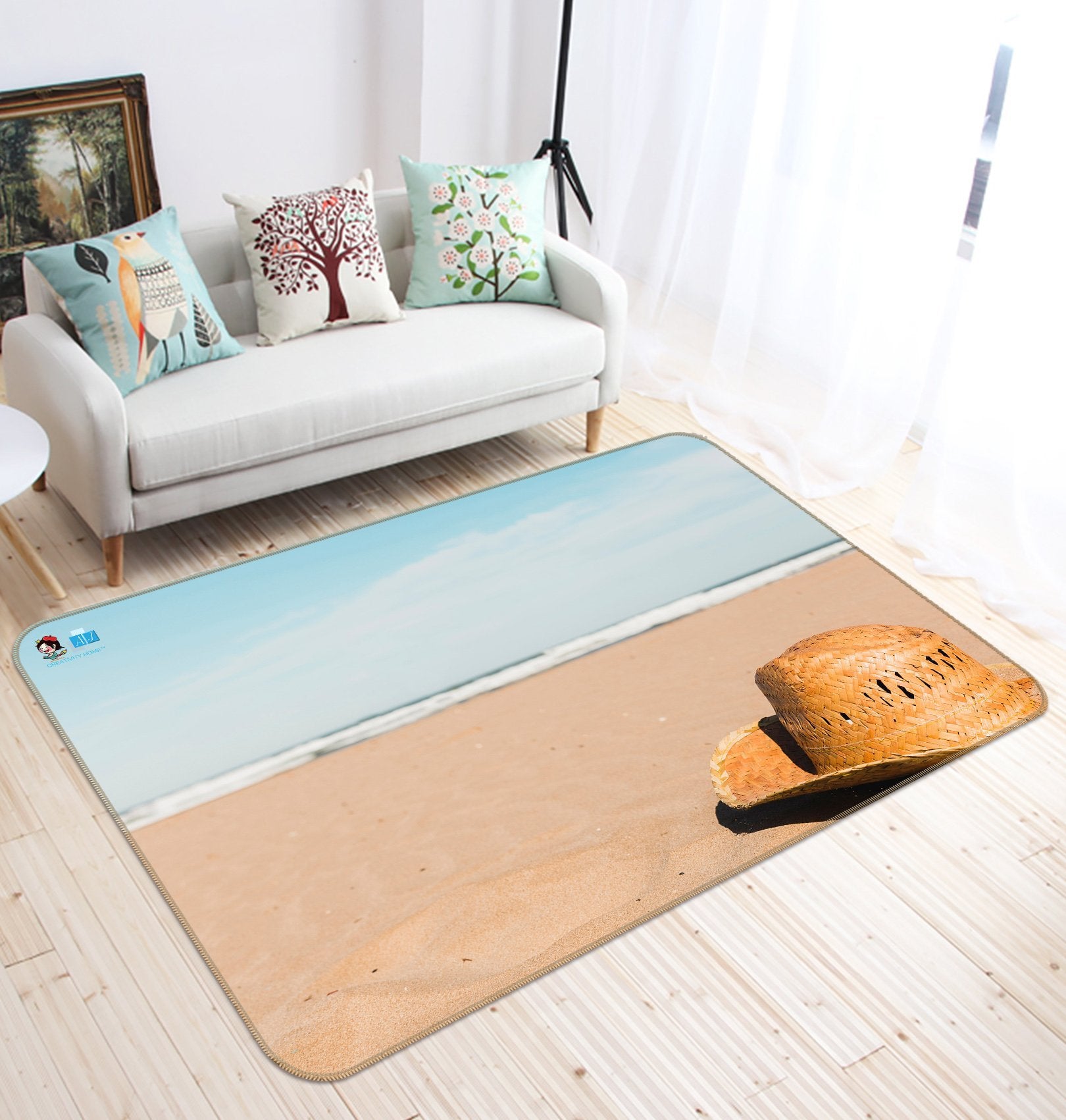 3D Beach Hat 215 Non Slip Rug Mat Mat AJ Creativity Home 