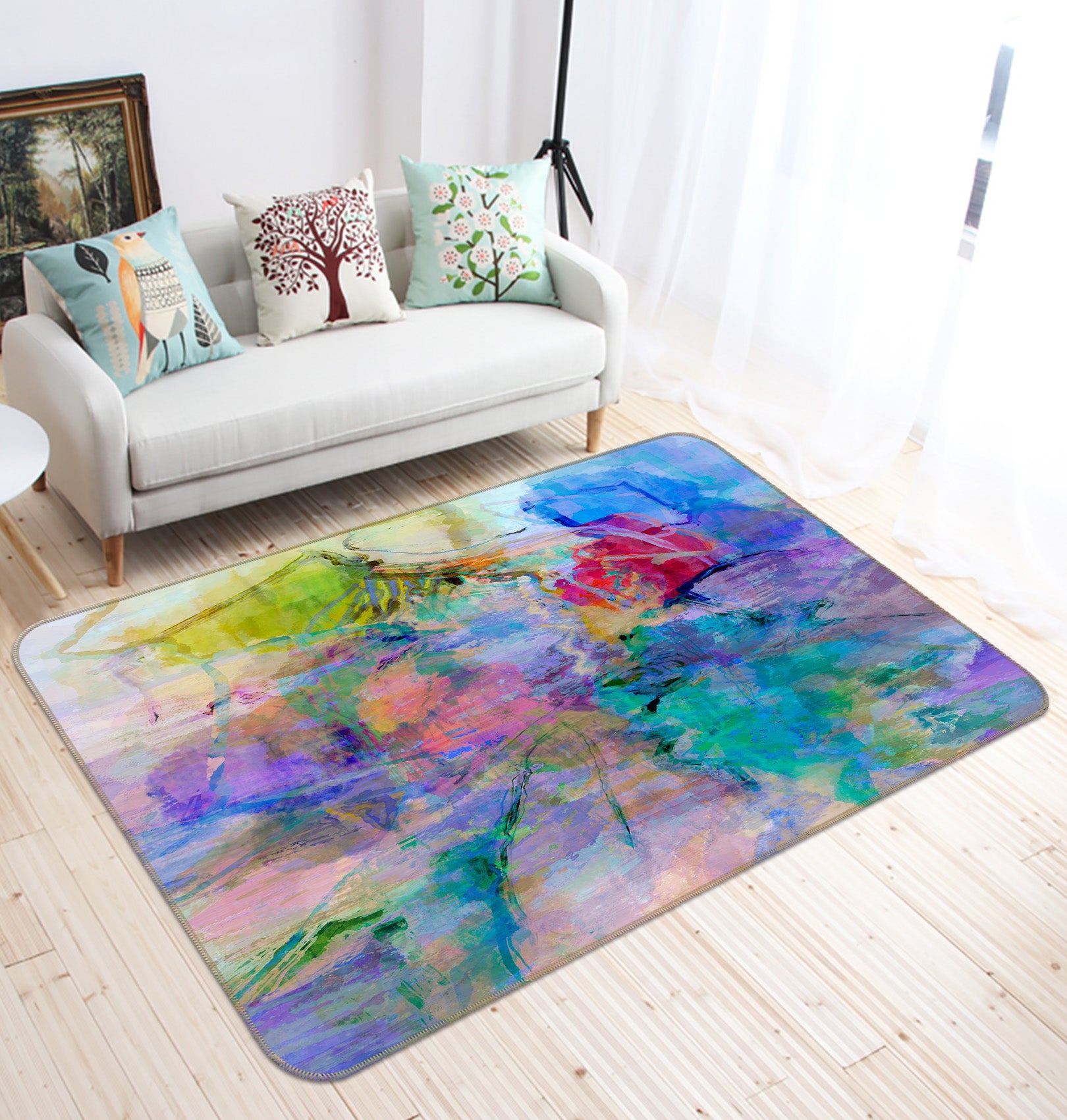 3D Blue Painting 122 Michael Tienhaara Rug Non Slip Rug Mat