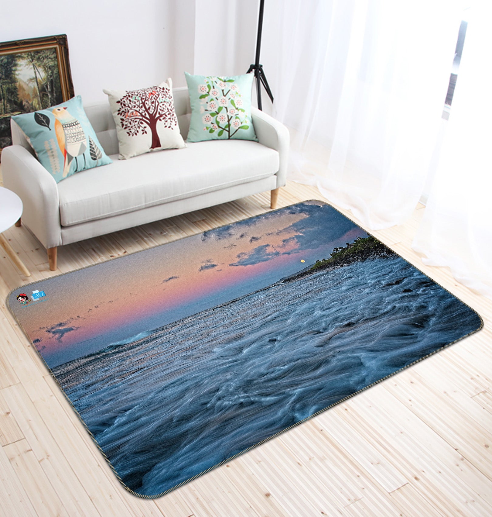 3D Sea Waves 62211 Kathy Barefield Rug Non Slip Rug Mat