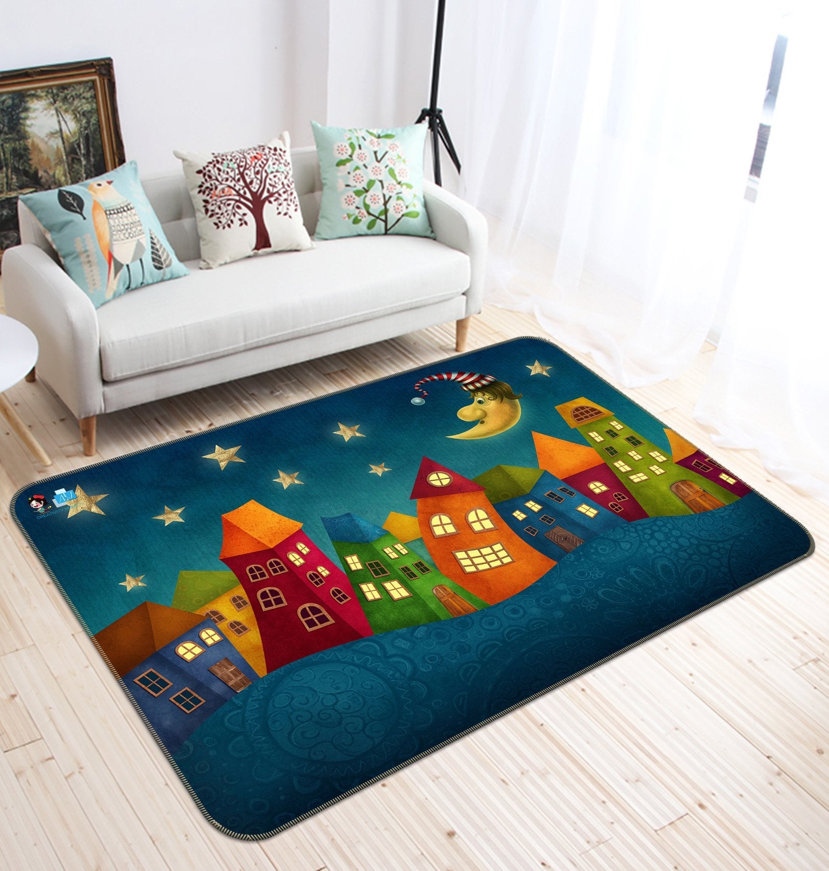 3D Cartoon Moon 751 Non Slip Rug Mat Mat AJ Creativity Home 