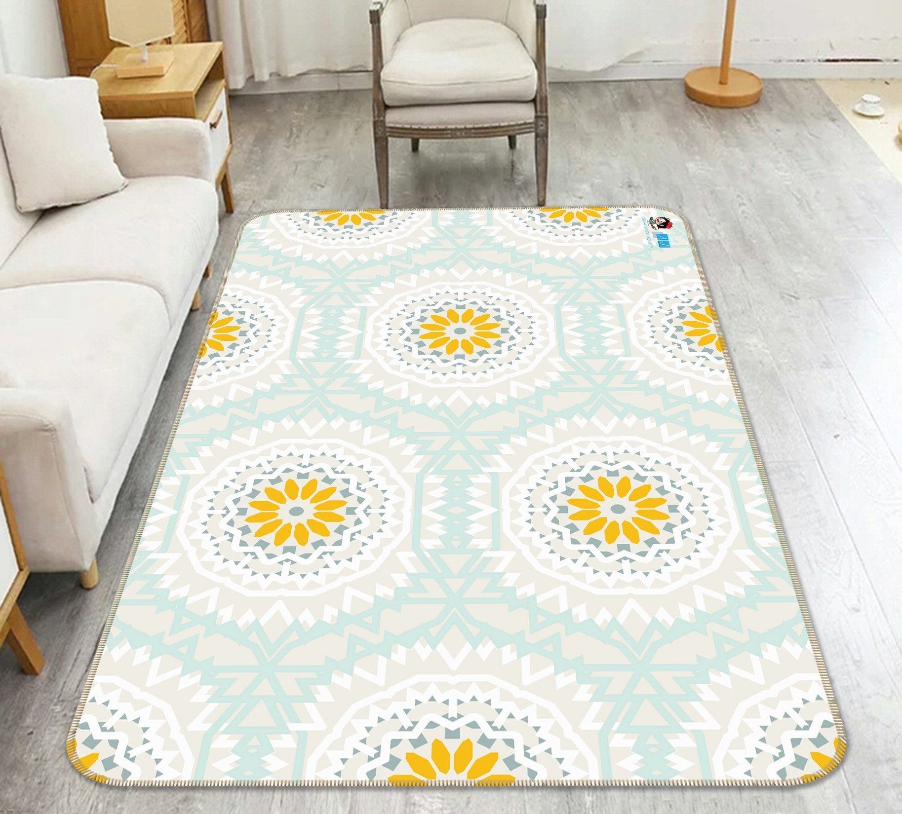 3D Floral Pattern 086 Non Slip Rug Mat Mat AJ Creativity Home 