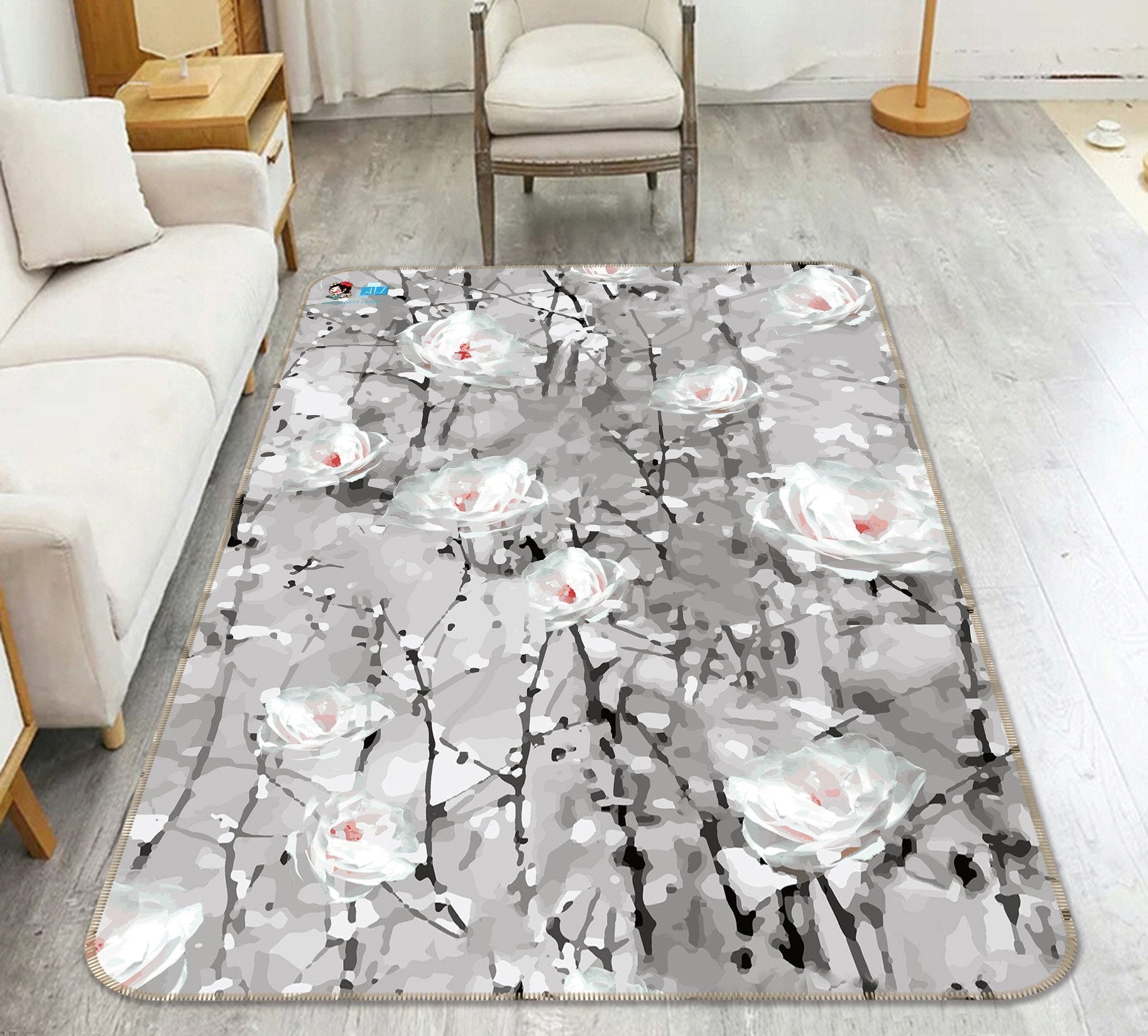 3D Flowers Painting 203 Non Slip Rug Mat Mat AJ Creativity Home 