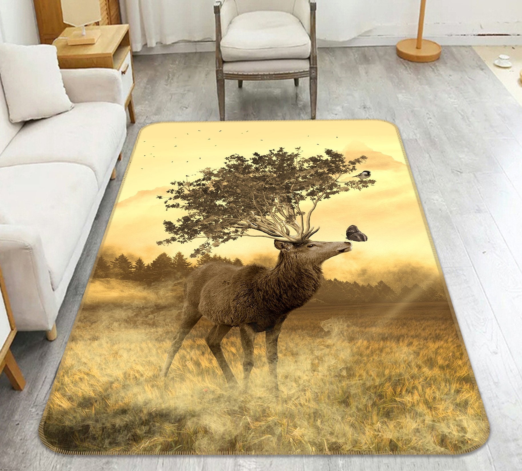 3D Antelope Forest 656 Animal Non Slip Rug Mat Mat AJ Creativity Home 