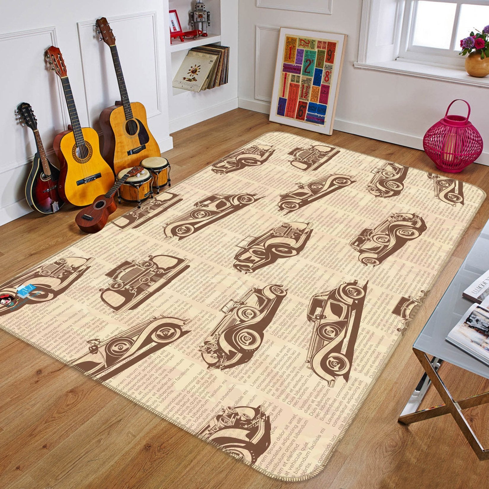 3D Car Pattern 097 Non Slip Rug Mat Mat AJ Creativity Home 