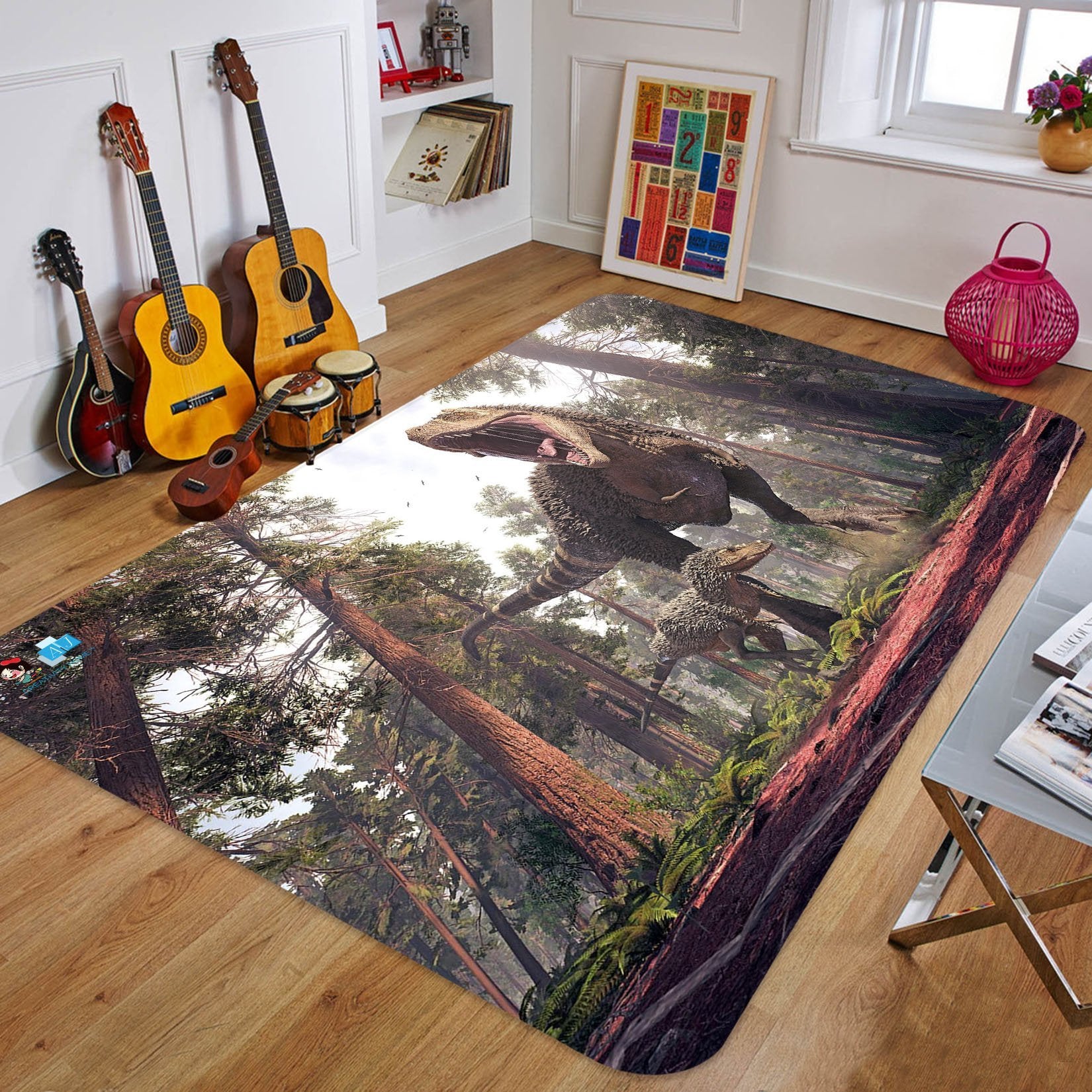 3D Tyrannosaurus Terror 72 Non Slip Rug Mat Mat AJ Creativity Home 