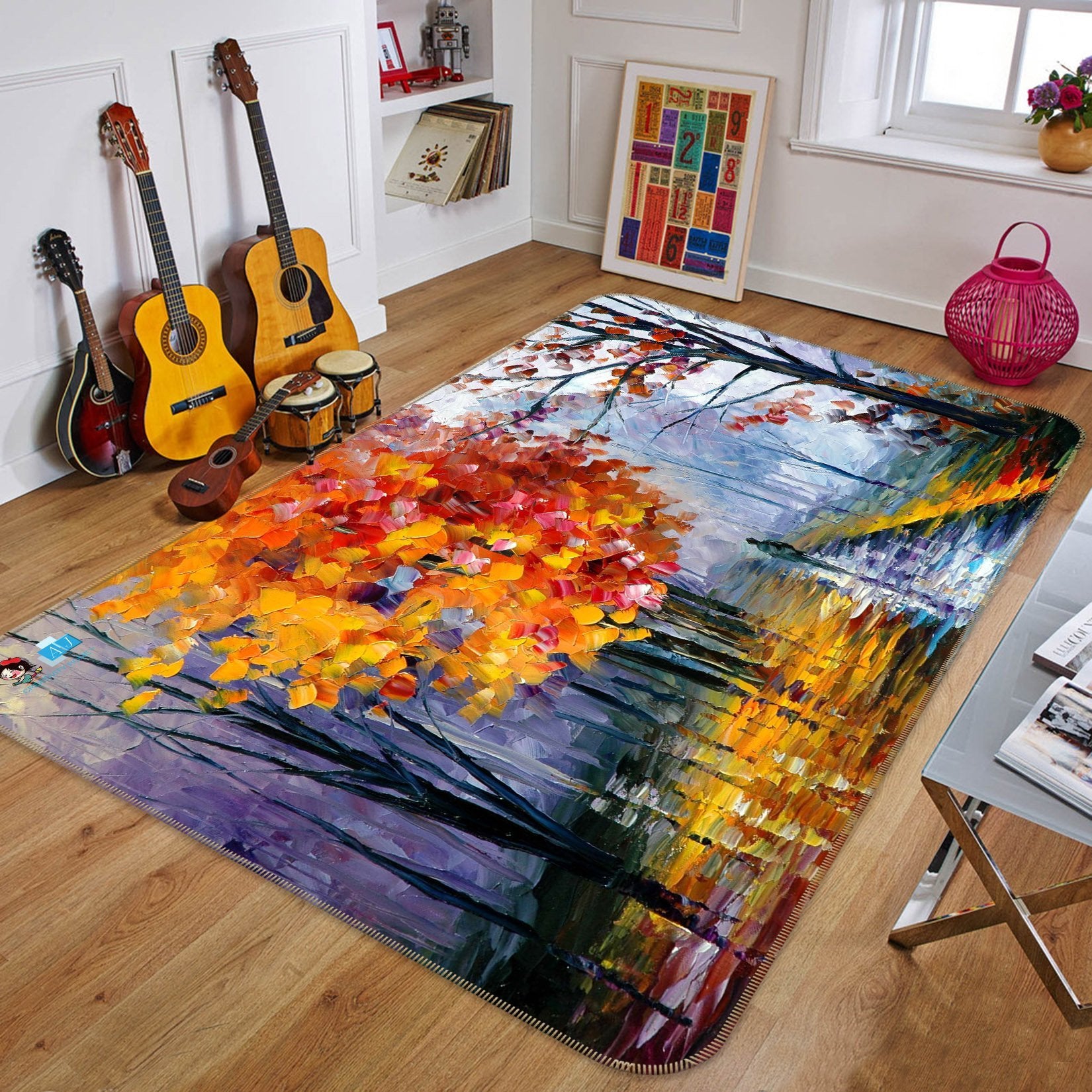 3D Oil Painting Maple 761 Non Slip Rug Mat Mat AJ Creativity Home 