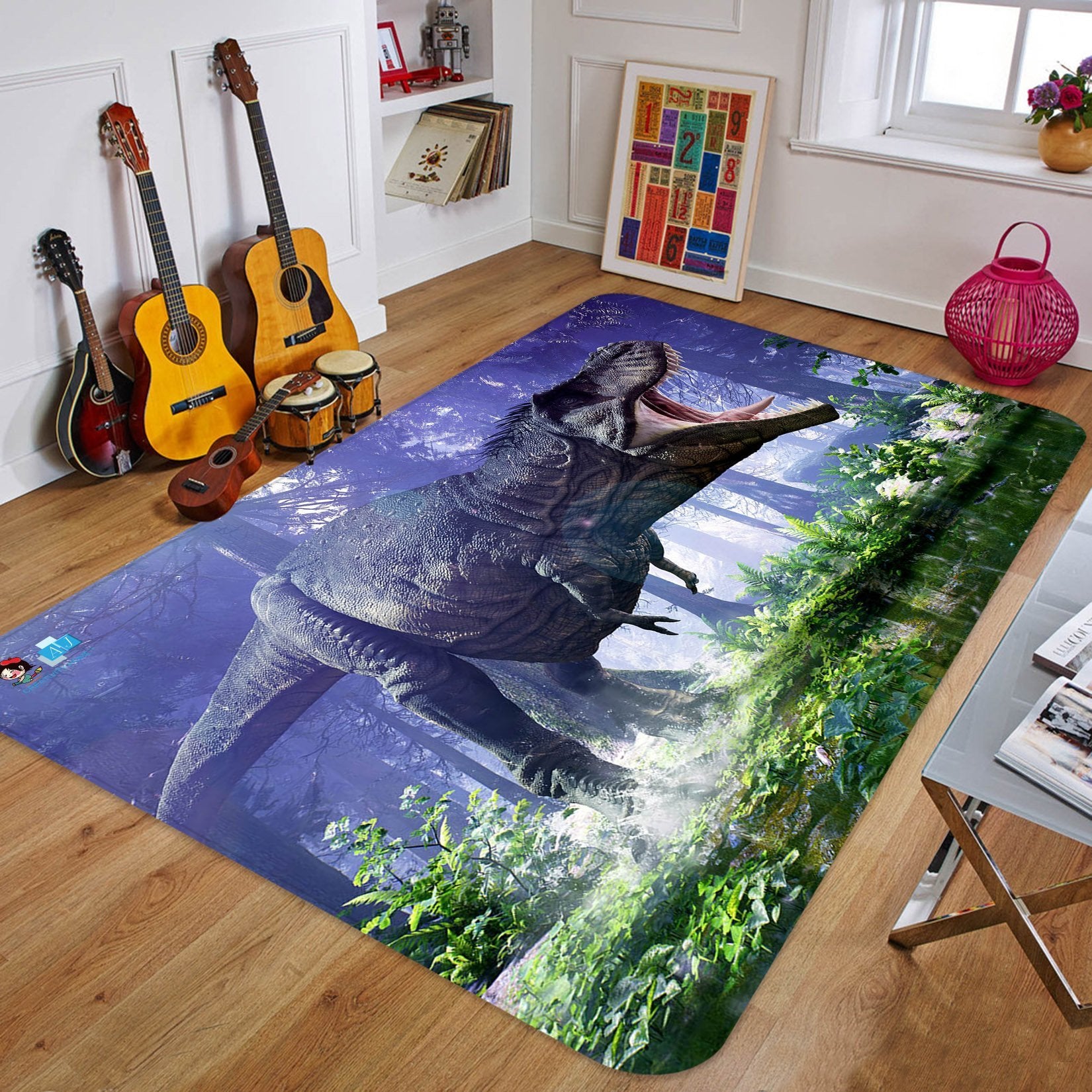 3D Woody Mouthed Dinosaur 10 Non Slip Rug Mat Mat AJ Creativity Home 