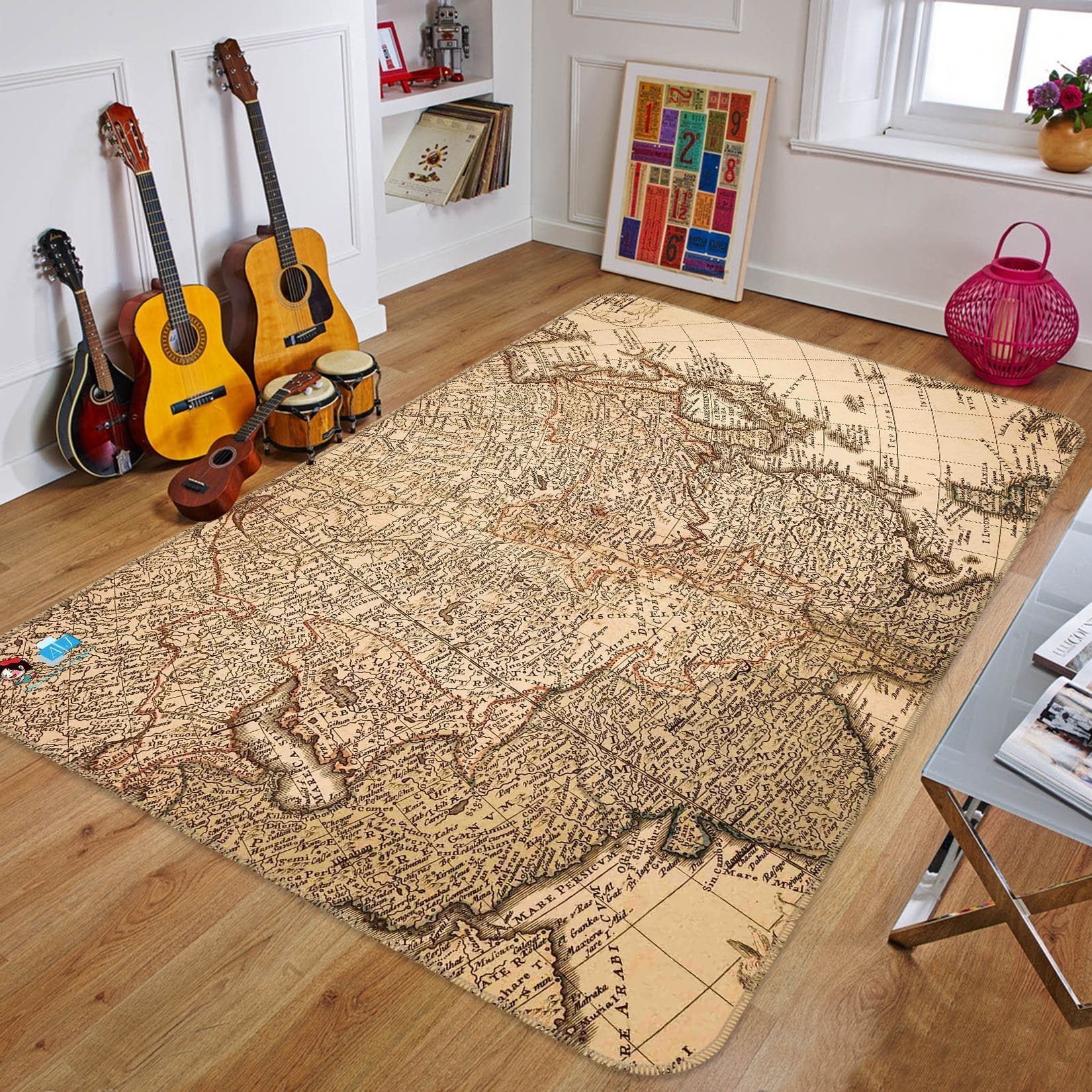 3D Vintage Map 079 Non Slip Rug Mat Mat AJ Creativity Home 