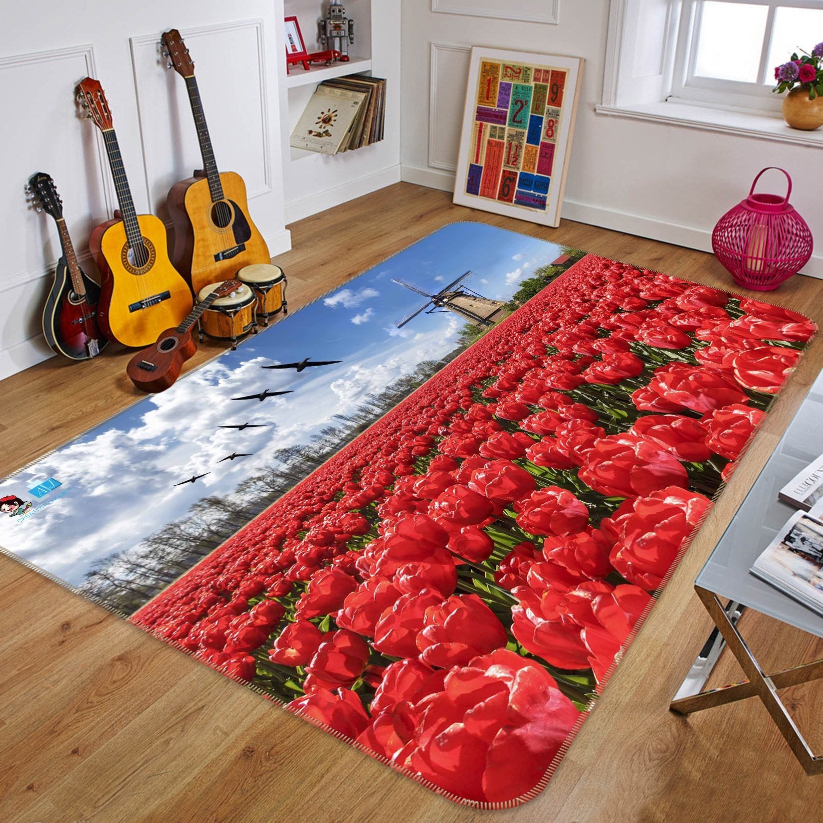 3D Tulip Hanada 199 Non Slip Rug Mat Mat AJ Creativity Home 