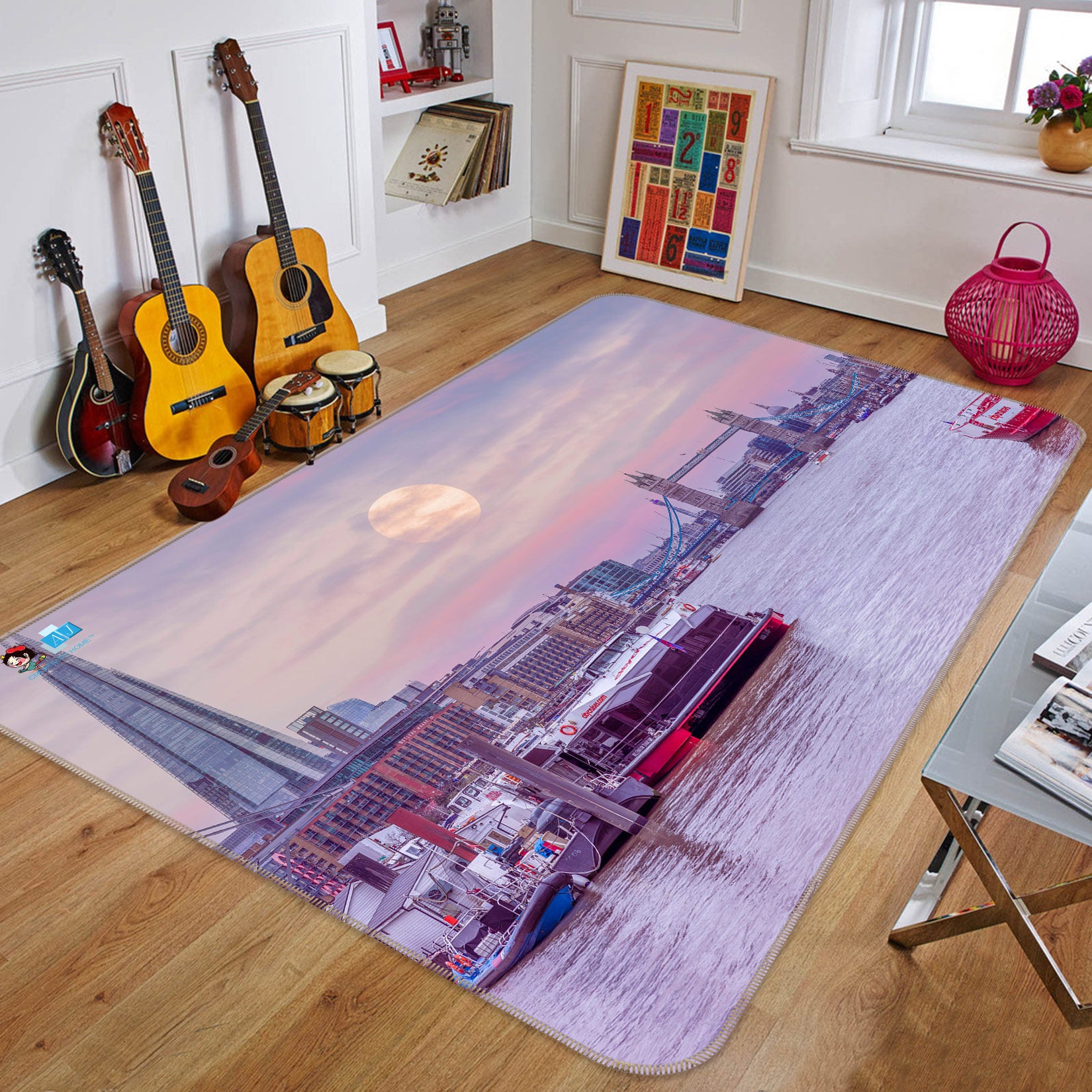 3D Sea Bridge 6860 Assaf Frank Rug Non Slip Rug Mat