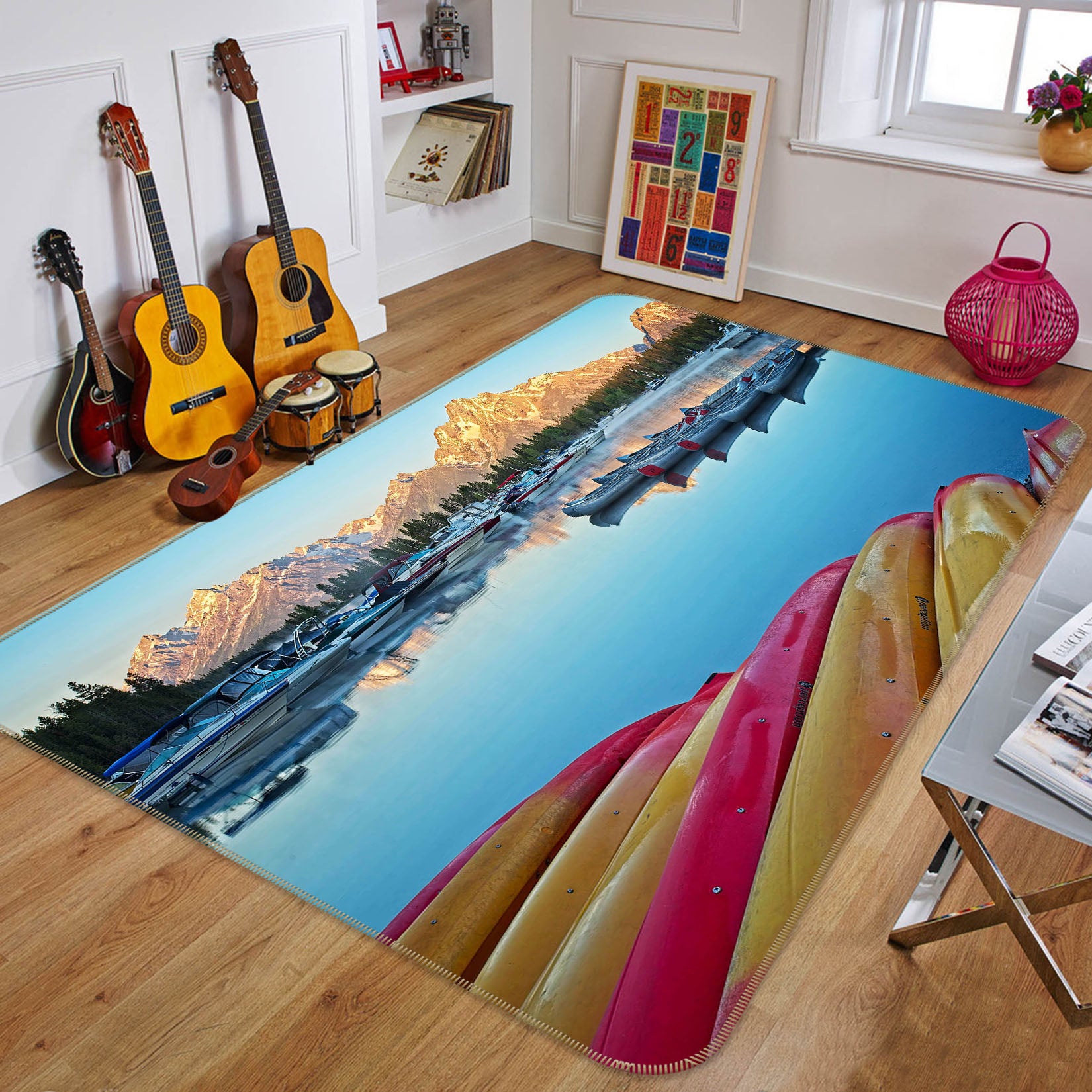 3D Landscape Boat 1126 Kathy Barefield Rug Non Slip Rug Mat