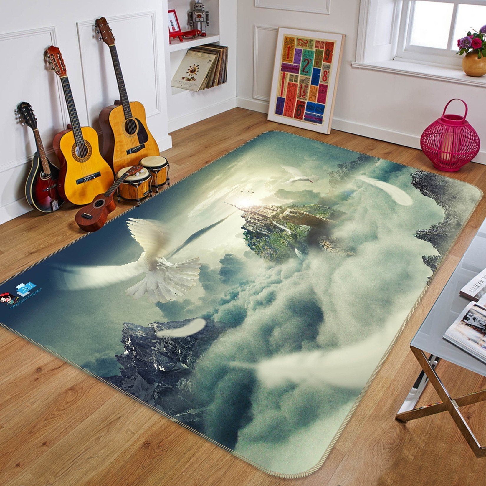3D Pigeon Castle 248 Non Slip Rug Mat Mat AJ Creativity Home 