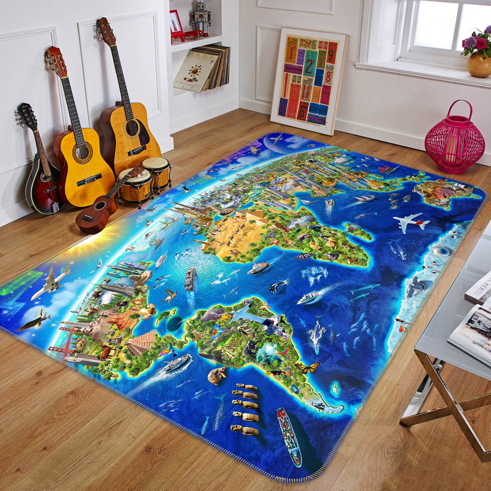 3D Earth Oasis 1071 Adrian Chesterman Rug Non Slip Rug Mat
