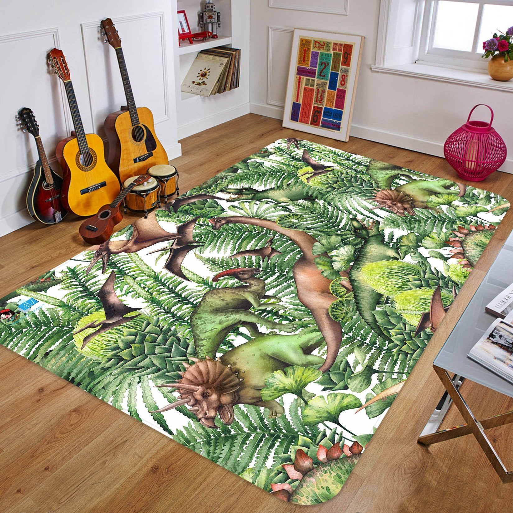 3D Dinosaur Plant 75 Non Slip Rug Mat Mat AJ Creativity Home 