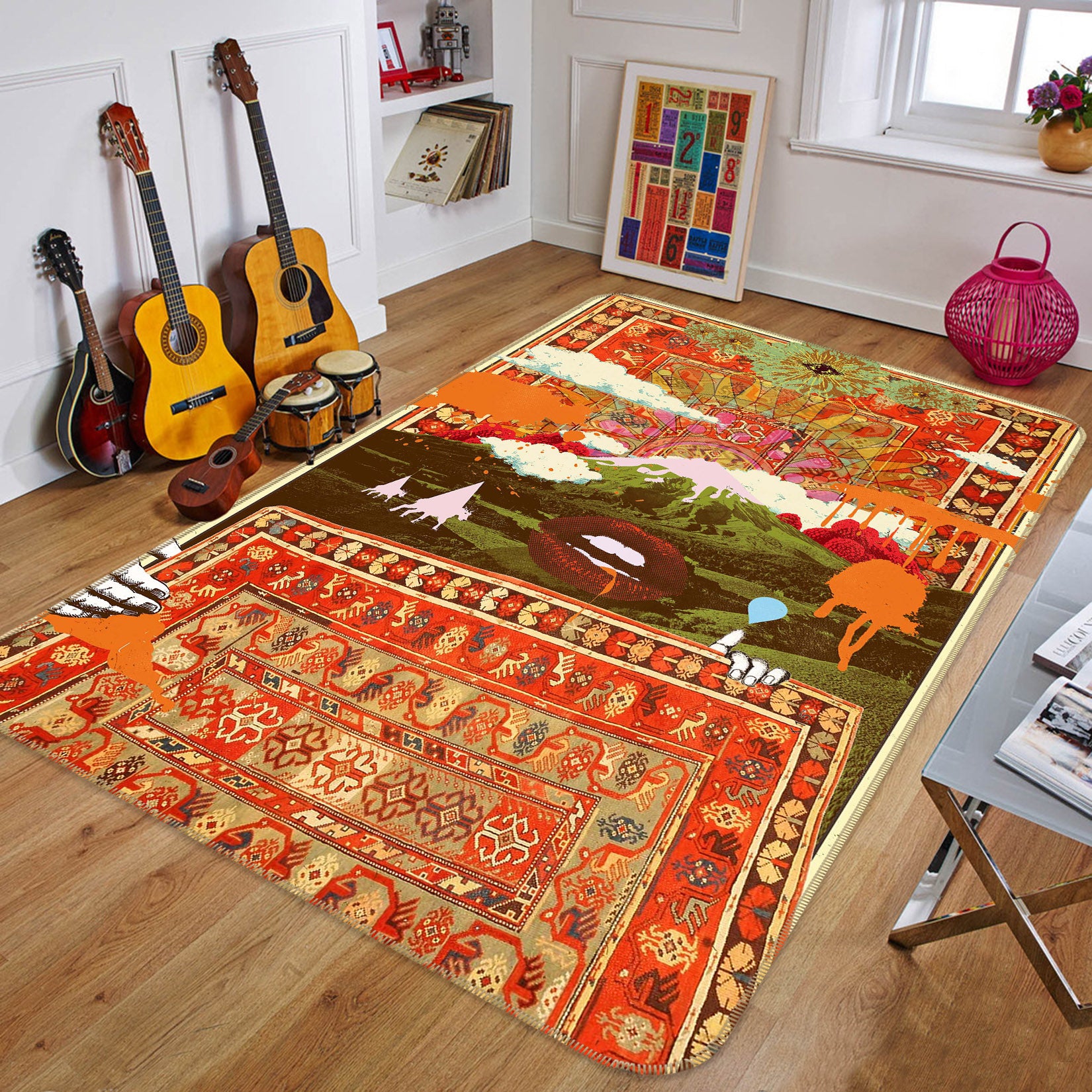3D Country Village 1009 Showdeer Rug Non Slip Rug Mat