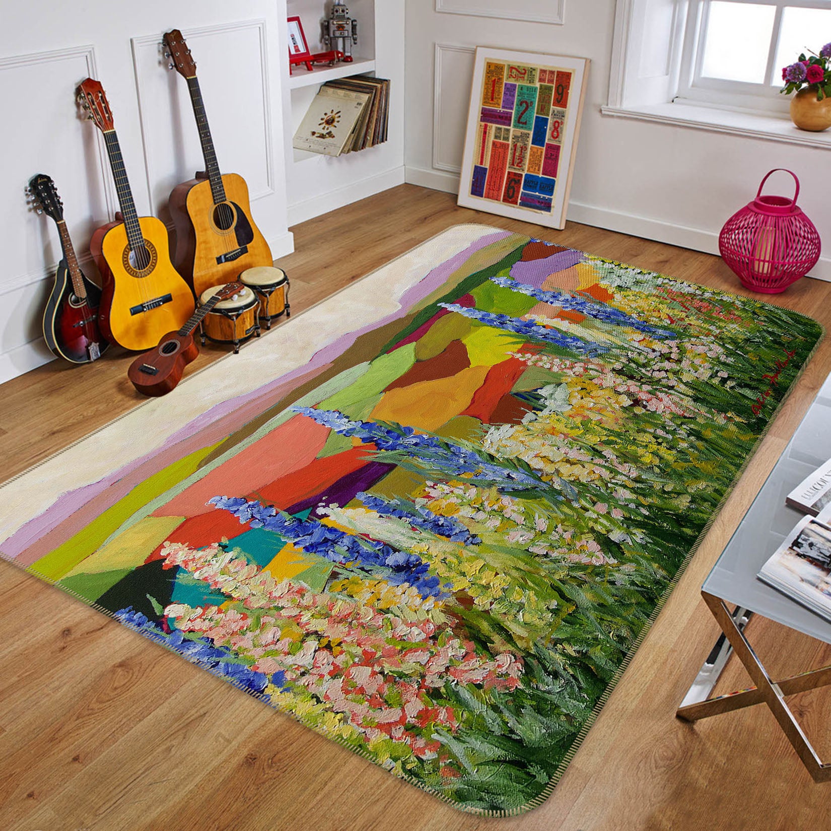 3D Beautiful Field 1097 Allan P. Friedlander Rug Non Slip Rug Matat