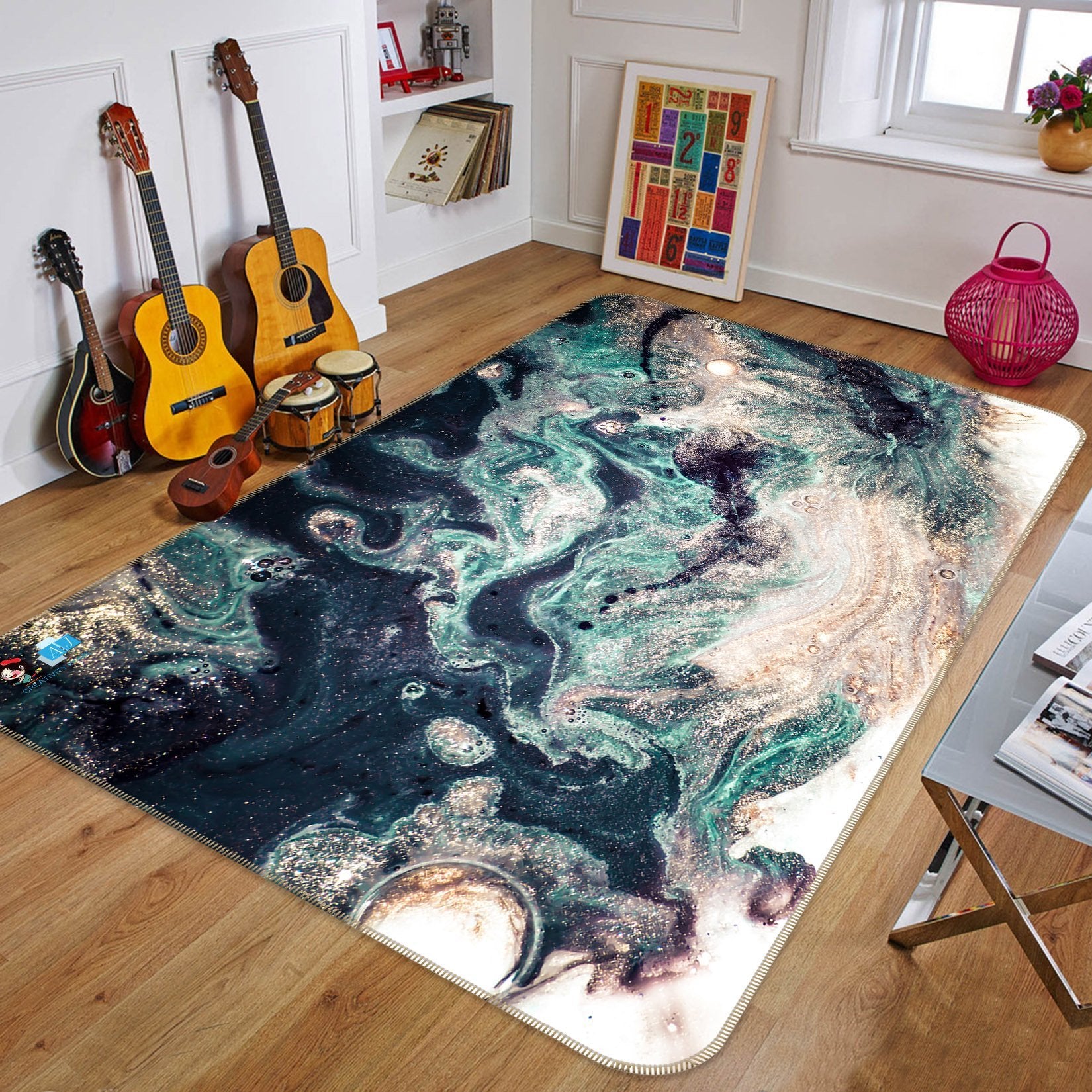 3D Green Quicksand 54 Non Slip Rug Mat Mat AJ Creativity Home 