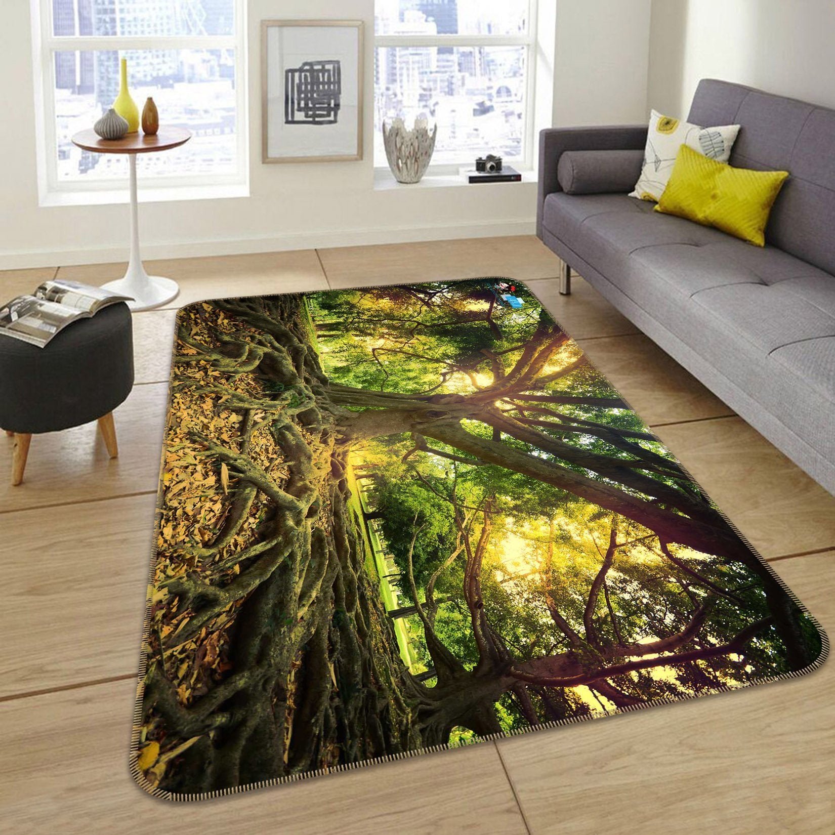 3D Root Derivation 683 Non Slip Rug Mat Mat AJ Creativity Home 