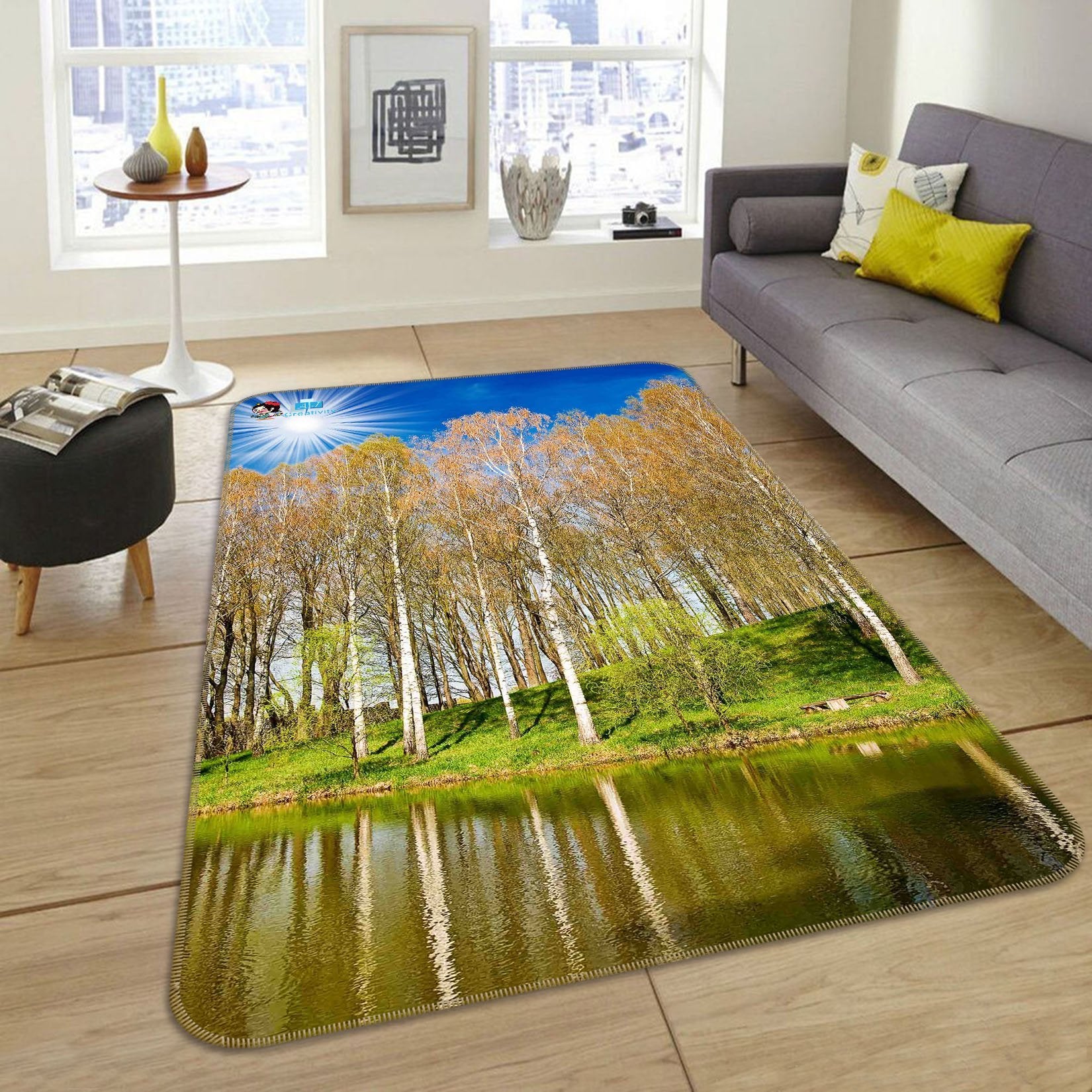3D Lakeside Forest 189 Non Slip Rug Mat Mat AJ Creativity Home 