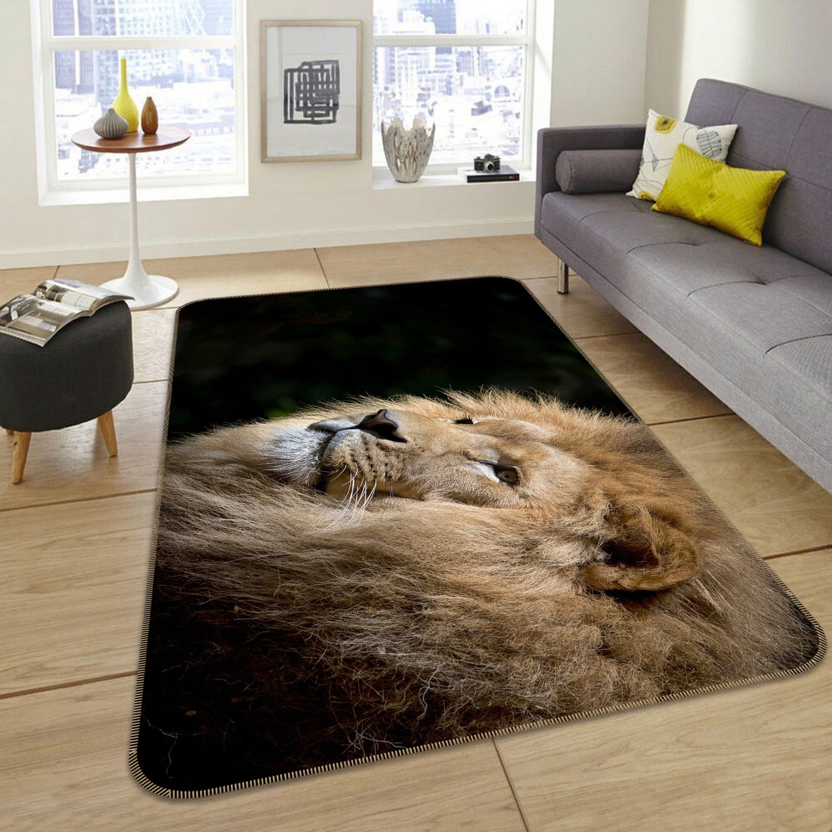 3D Plush Lion 103 Animal Non Slip Rug Mat