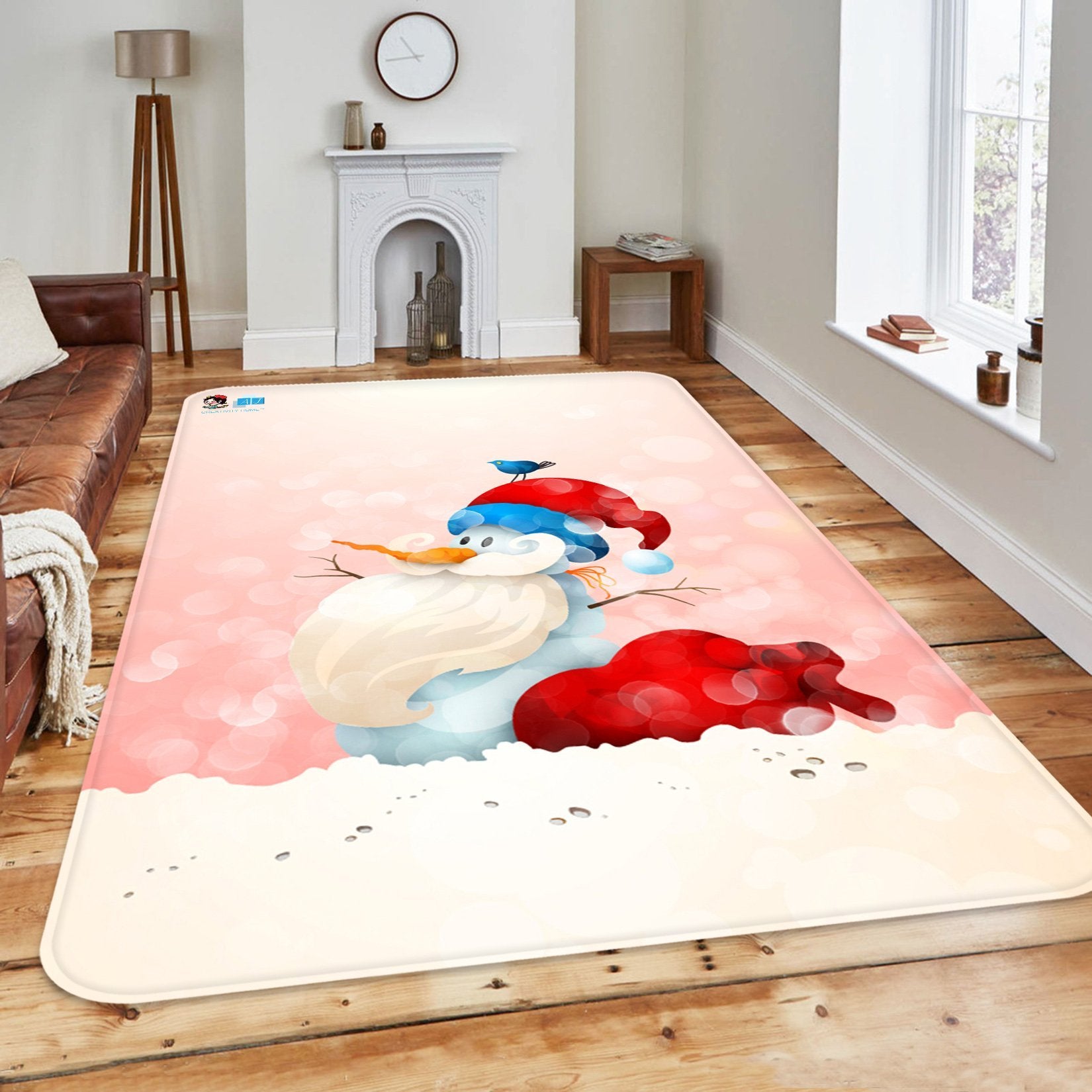 3D White Bearded Bird 046 Non Slip Rug Mat Mat AJ Creativity Home 