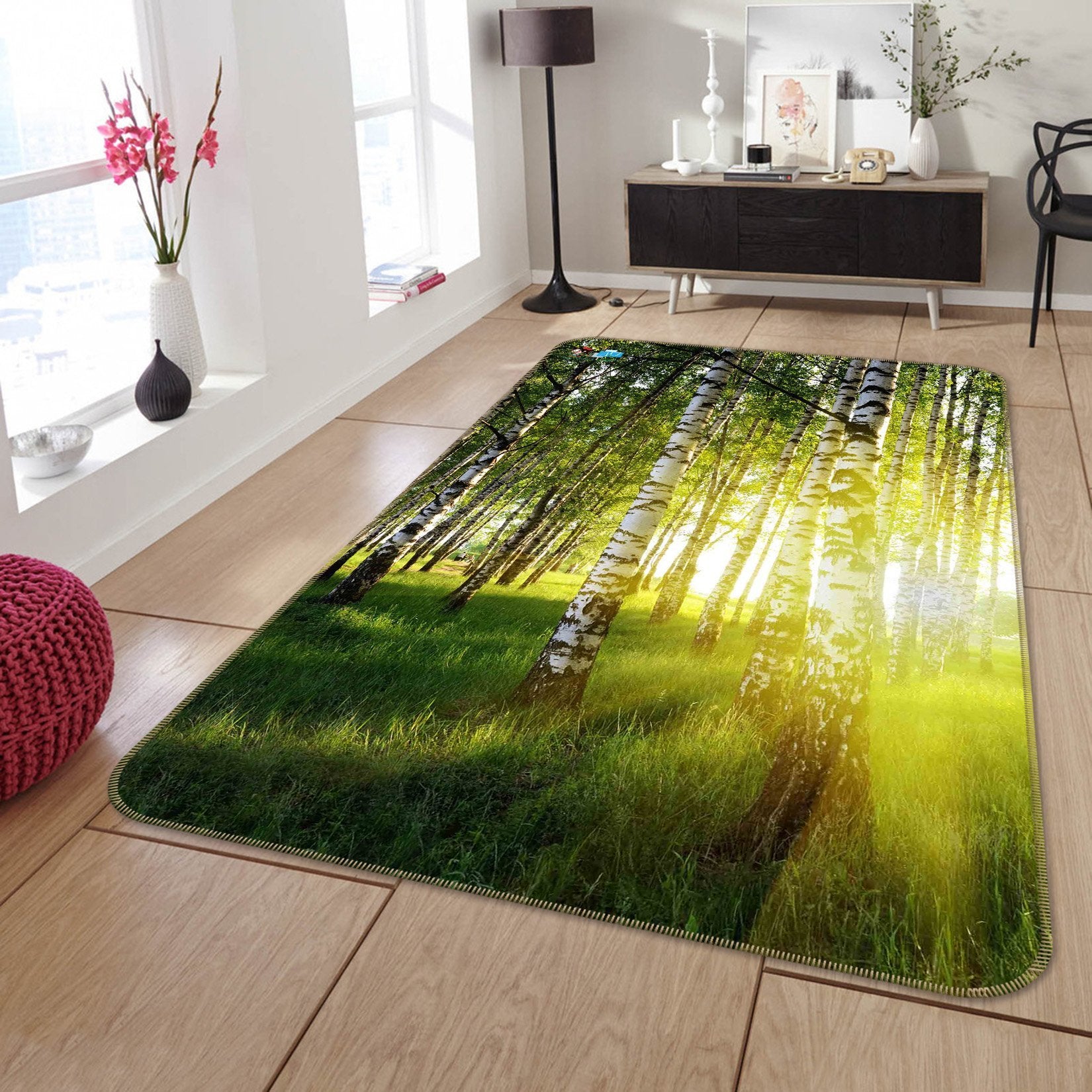 3D Lawn Trees Sunshine 150 Non Slip Rug Mat Mat AJ Creativity Home 