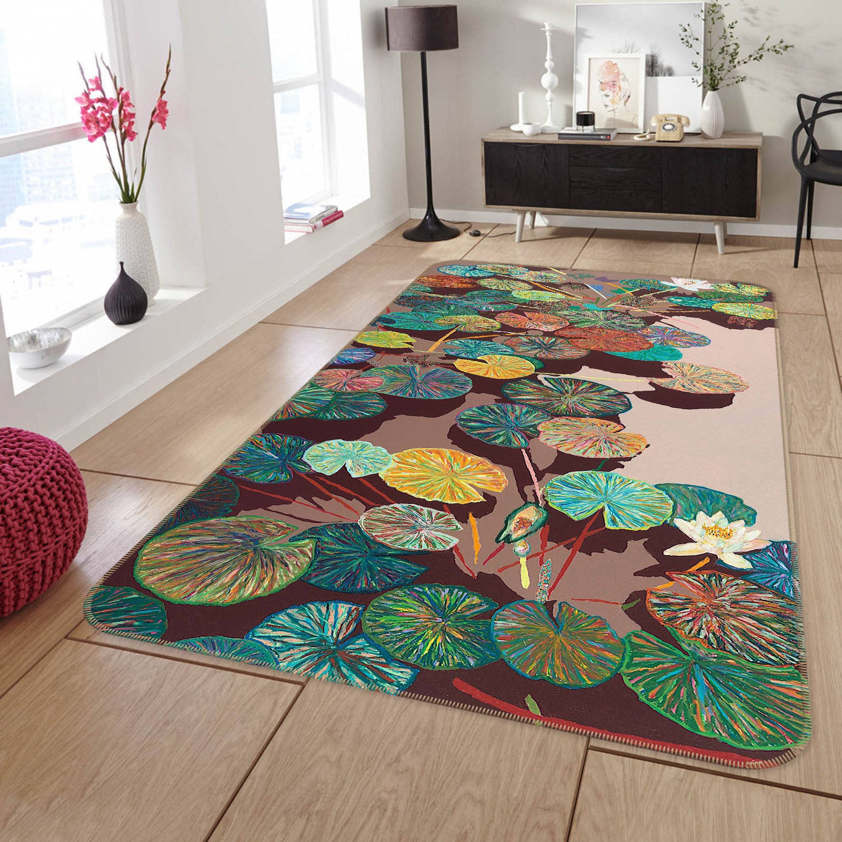 3D Frog Home 3031 Allan P. Friedlander Rug Non Slip Rug Mat