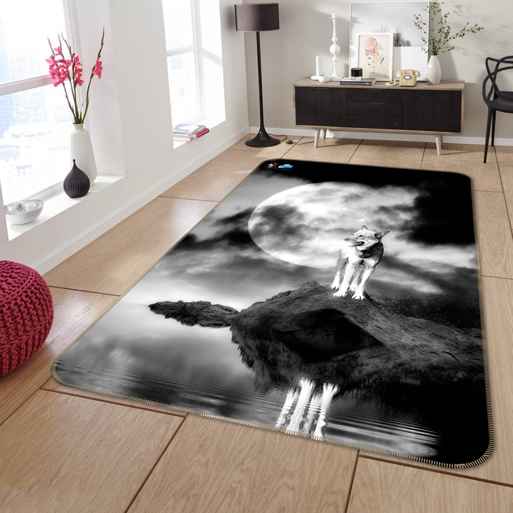 3D Lakeside Wolf 230 Non Slip Rug Mat Mat AJ Creativity Home 