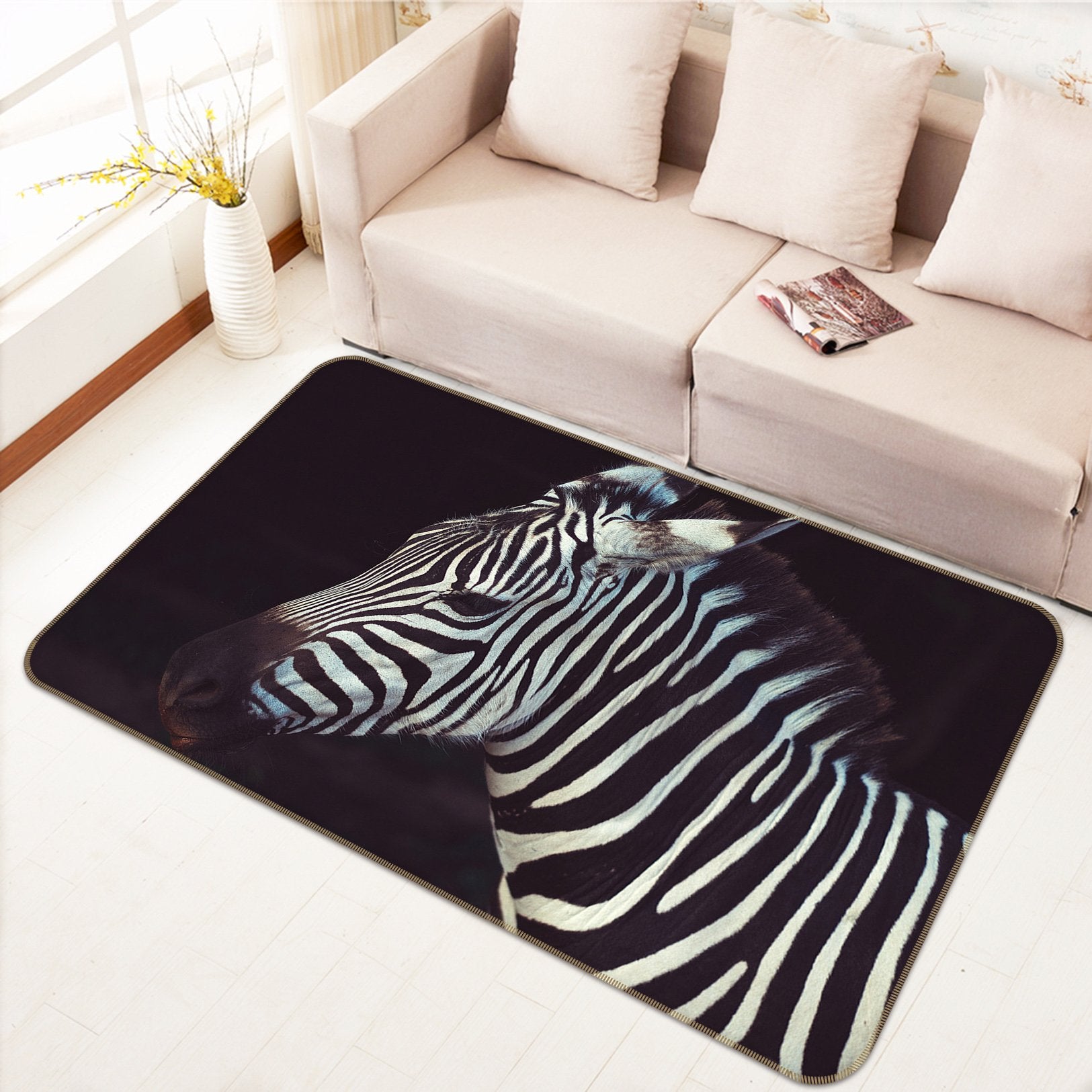 3D Zebra 553 Animal Non Slip Rug Mat Mat AJ Creativity Home 