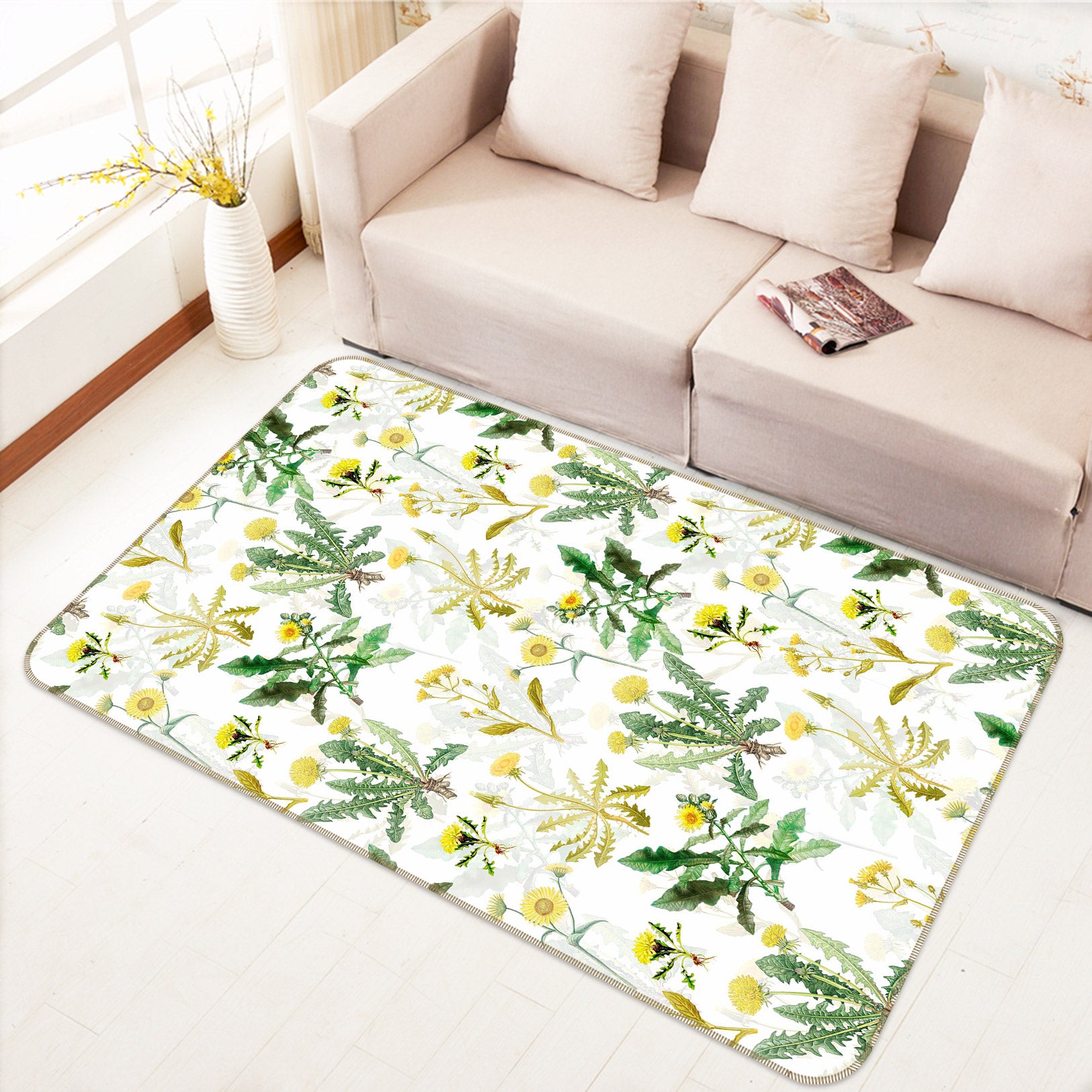 3D Chrysanthemum 170 Uta Naumann Rug Non Slip Rug Mat