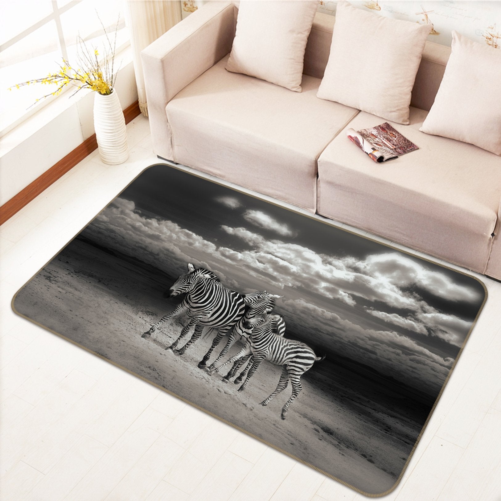 3D Zebras 651 Animal Non Slip Rug Mat Mat AJ Creativity Home 