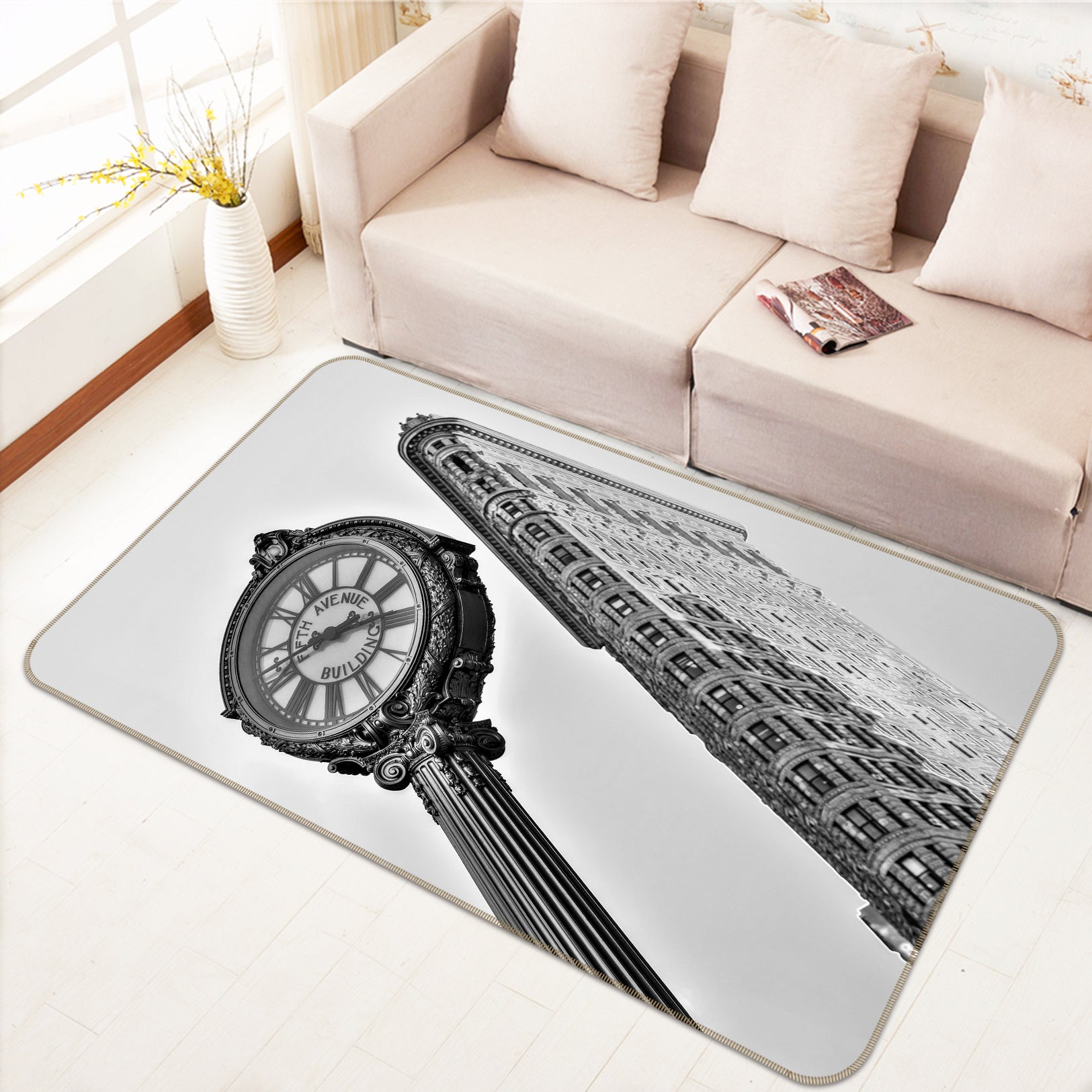 3D Time Building 182 Assaf Frank Rug Non Slip Rug Mat