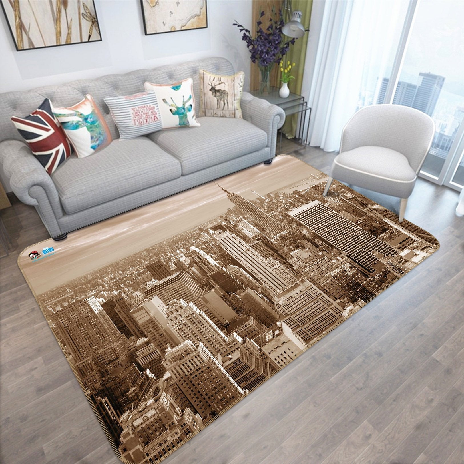 3D Grey City 003 Non Slip Rug Mat Mat AJ Creativity Home 