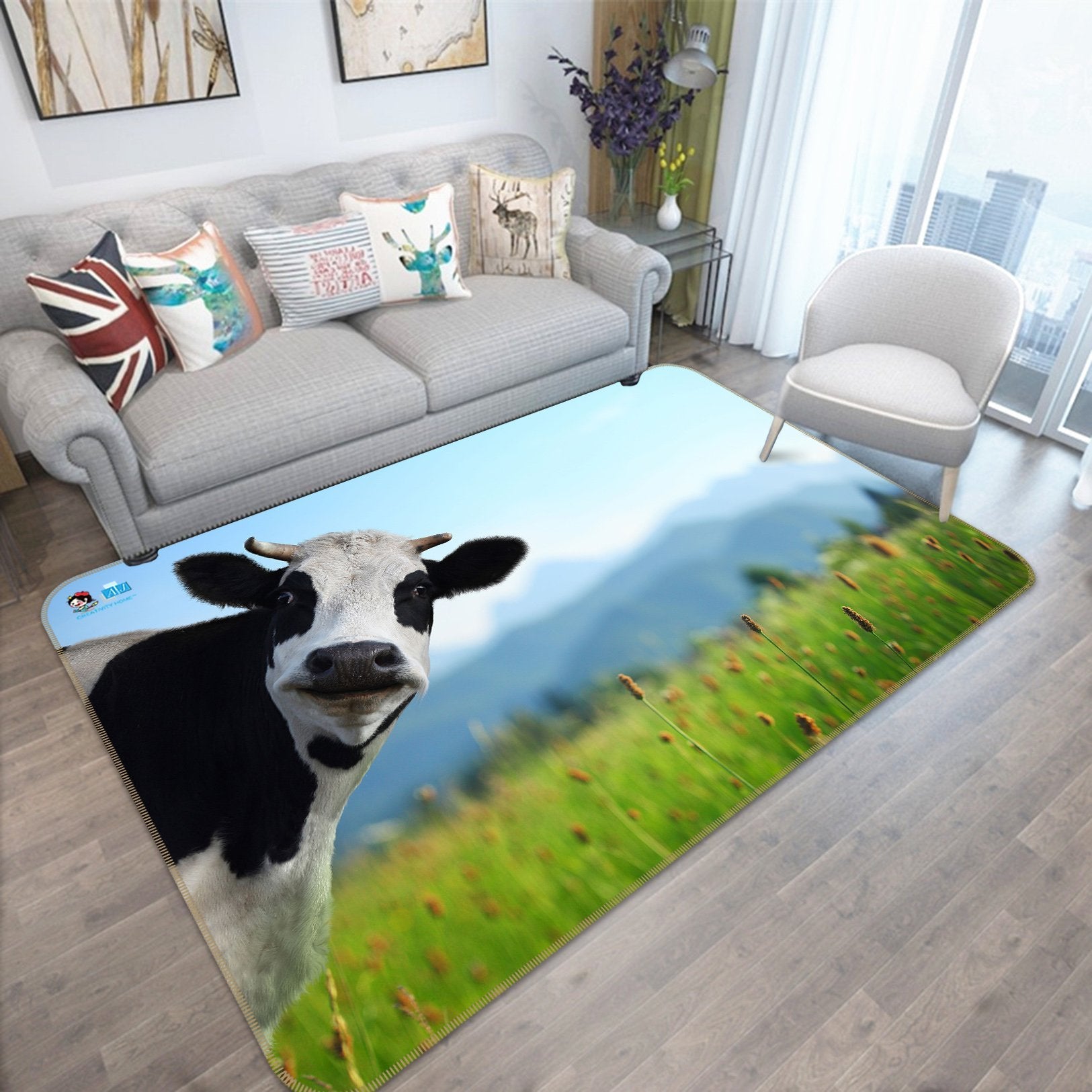 3D Funny Cow 275 Non Slip Rug Mat Mat AJ Creativity Home 