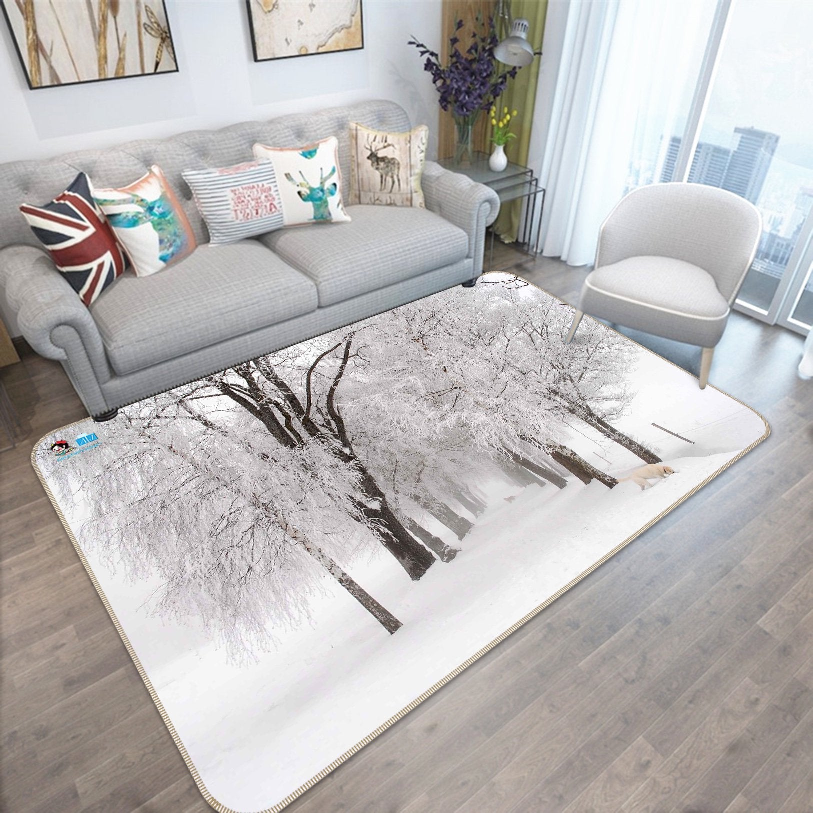 3D Frozen Trees 143 Non Slip Rug Mat Mat AJ Creativity Home 