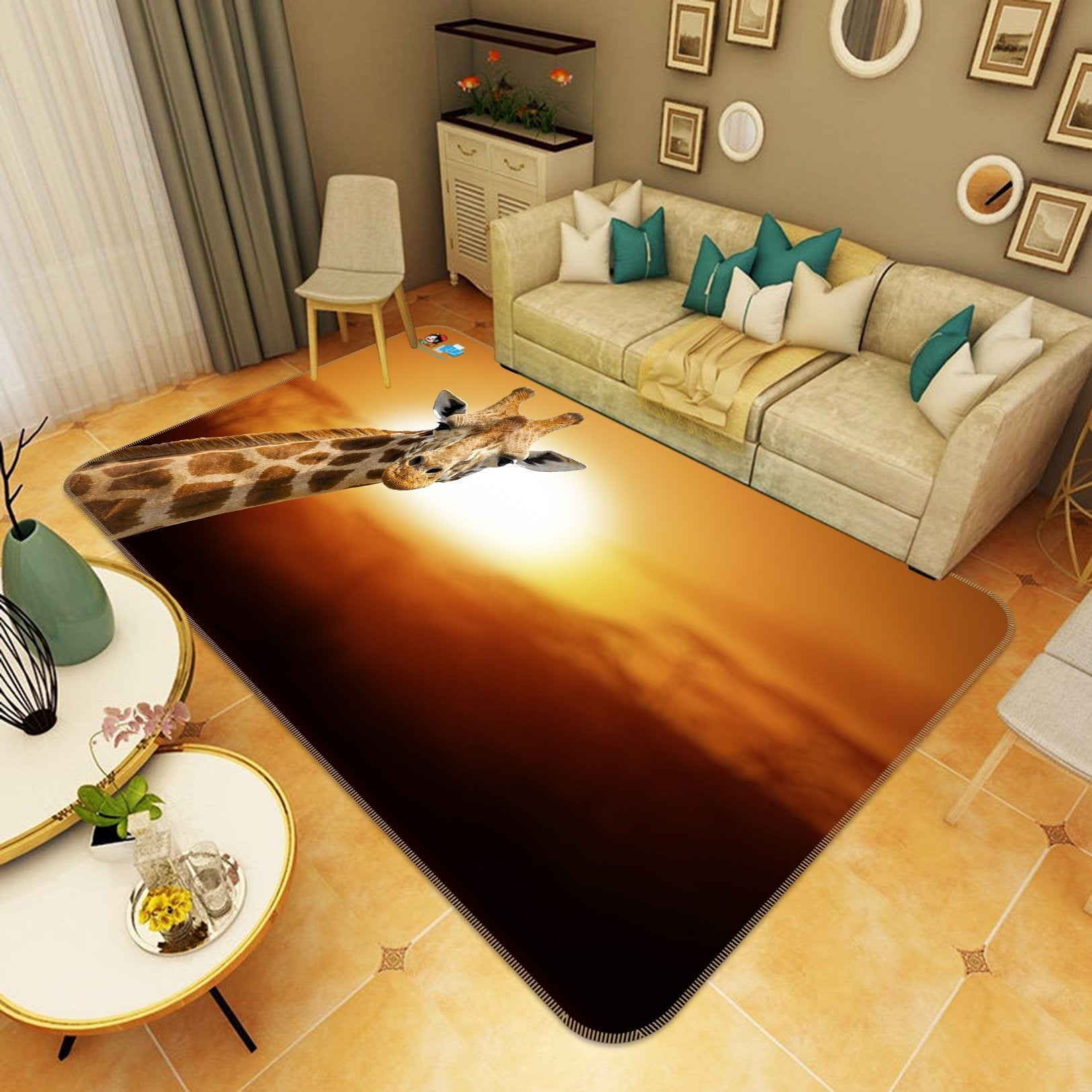 3D Funny Giraffe 268 Non Slip Rug Mat Mat AJ Creativity Home 