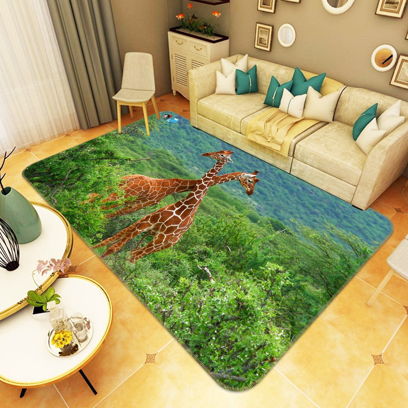 3D Hugging Giraffes 267 Non Slip Rug Mat Mat AJ Creativity Home 