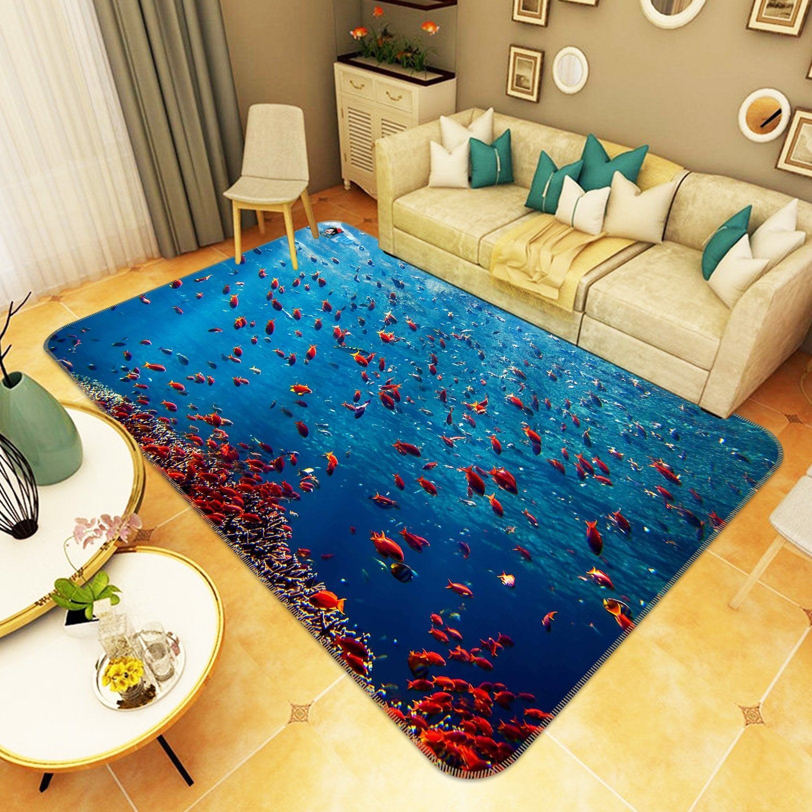 3D Ocean Fishes Herds 178 Non Slip Rug Mat Mat AJ Creativity Home 
