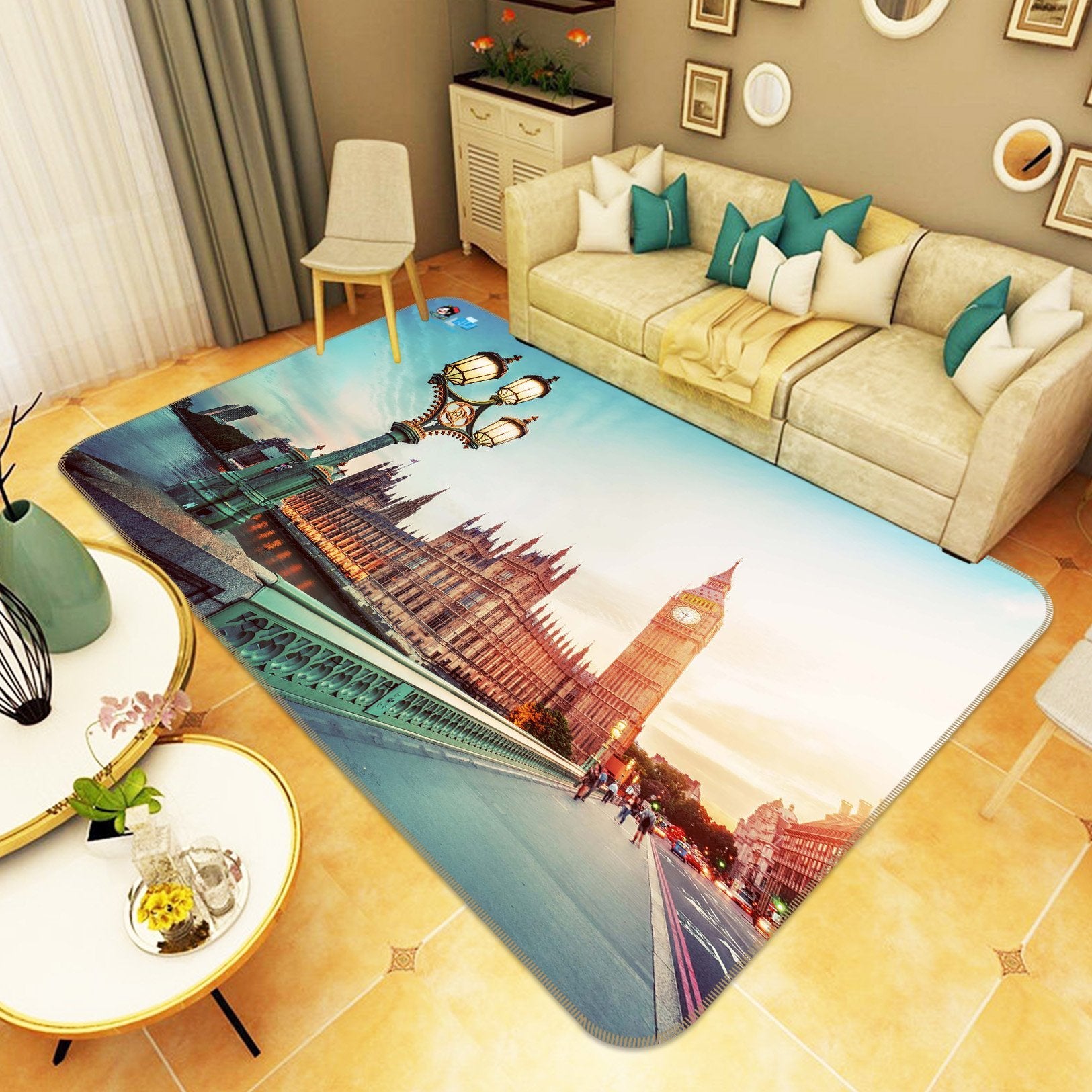 3D Historic London 168 Non Slip Rug Mat Mat AJ Creativity Home 