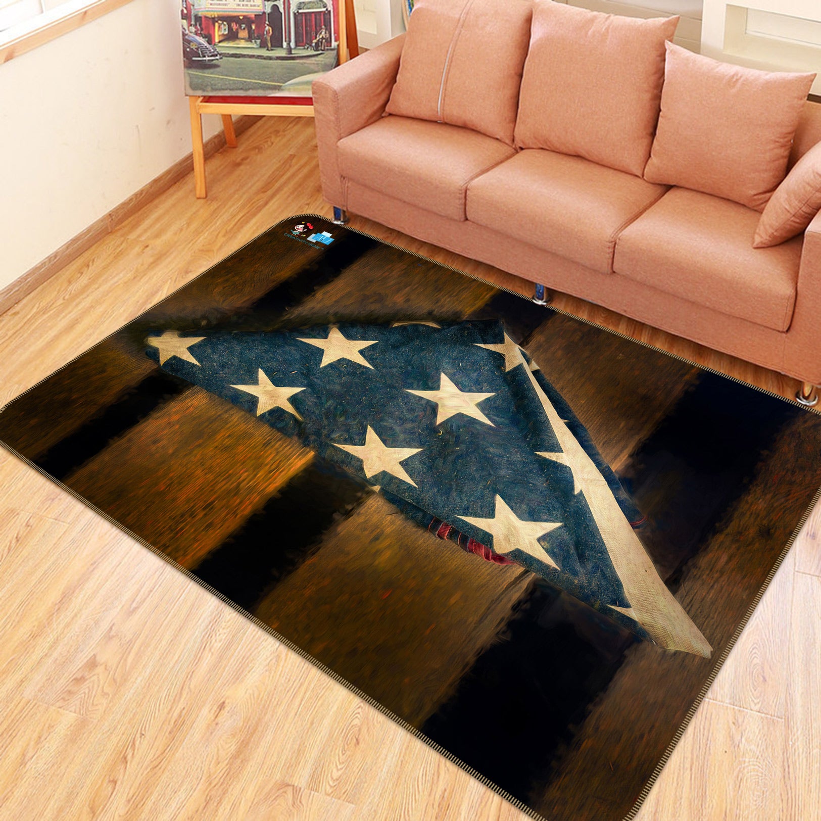 3D Star Handkerchief 5136 Beth Sheridan Rug Non Slip Rug Mat