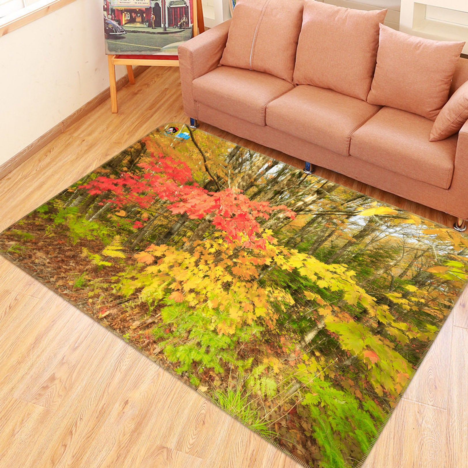 3D Jungle Leaves 62207 Kathy Barefield Rug Non Slip Rug Mat