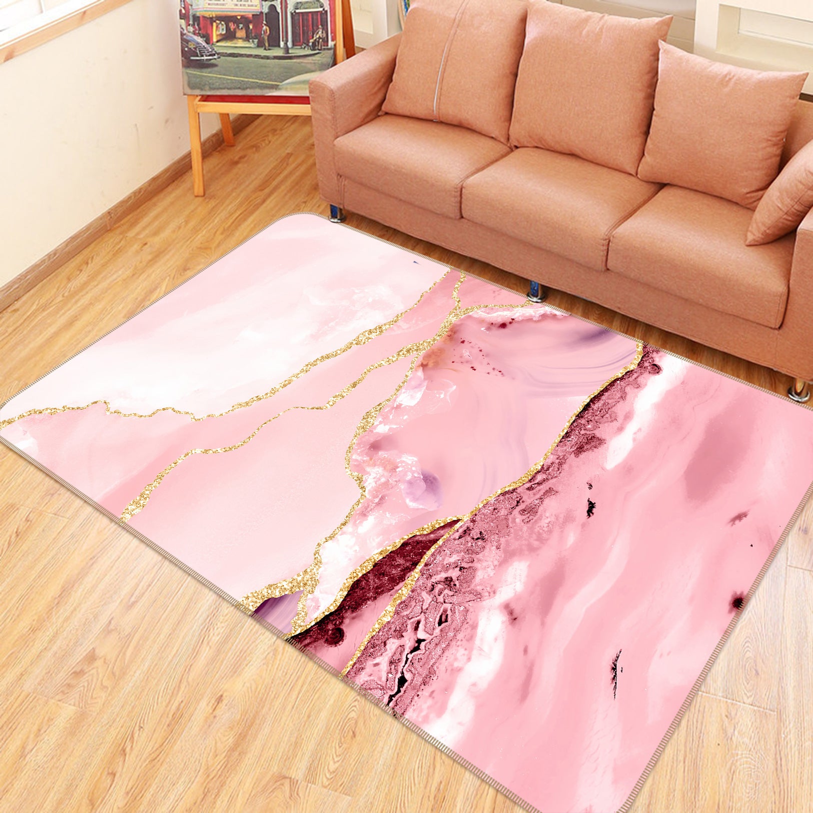 3D Pink Painting 149 Uta Naumann Rug Non Slip Rug Mat
